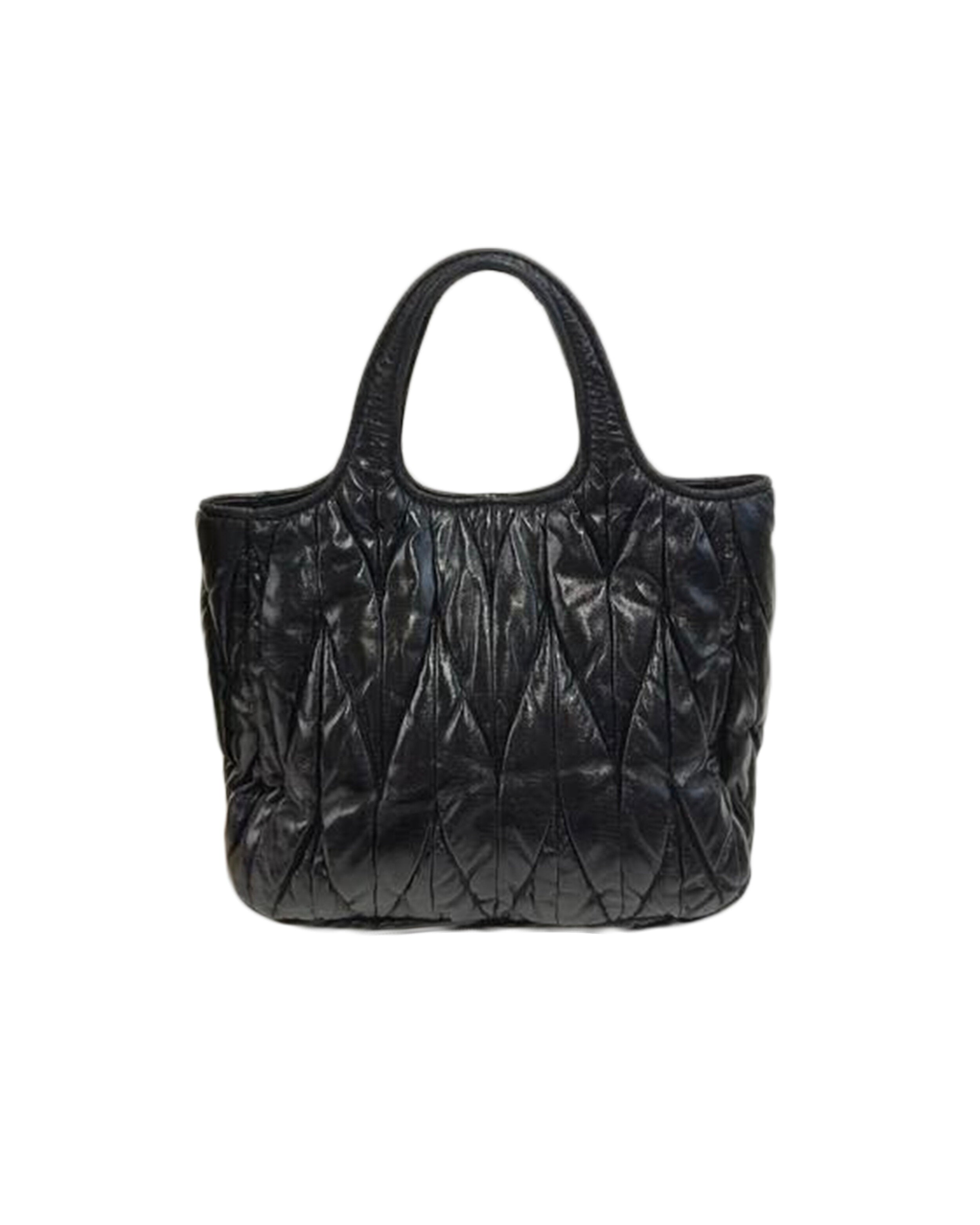 Small Matelasse Leather Shoulder Bag in Black - Miu Miu