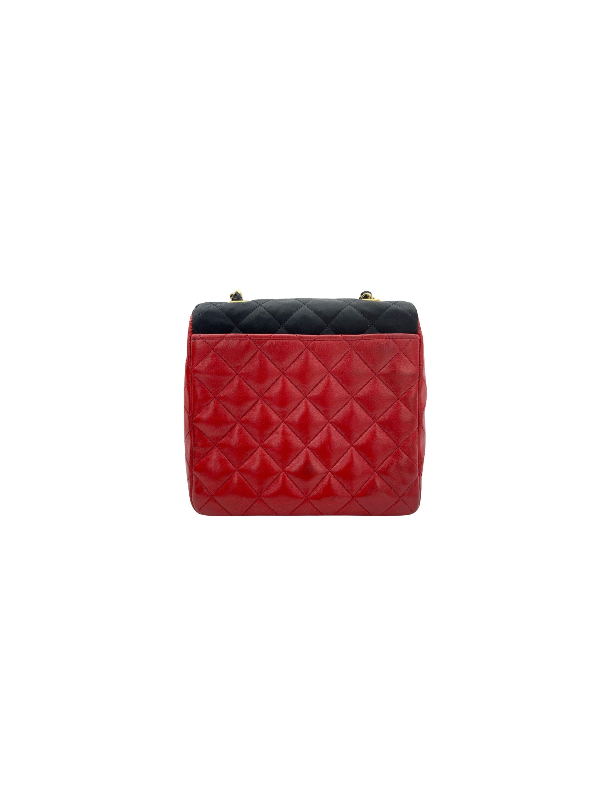 Chanel Diana Quilted Red Lambskin Flap Mademoiselle Chain Shoulder