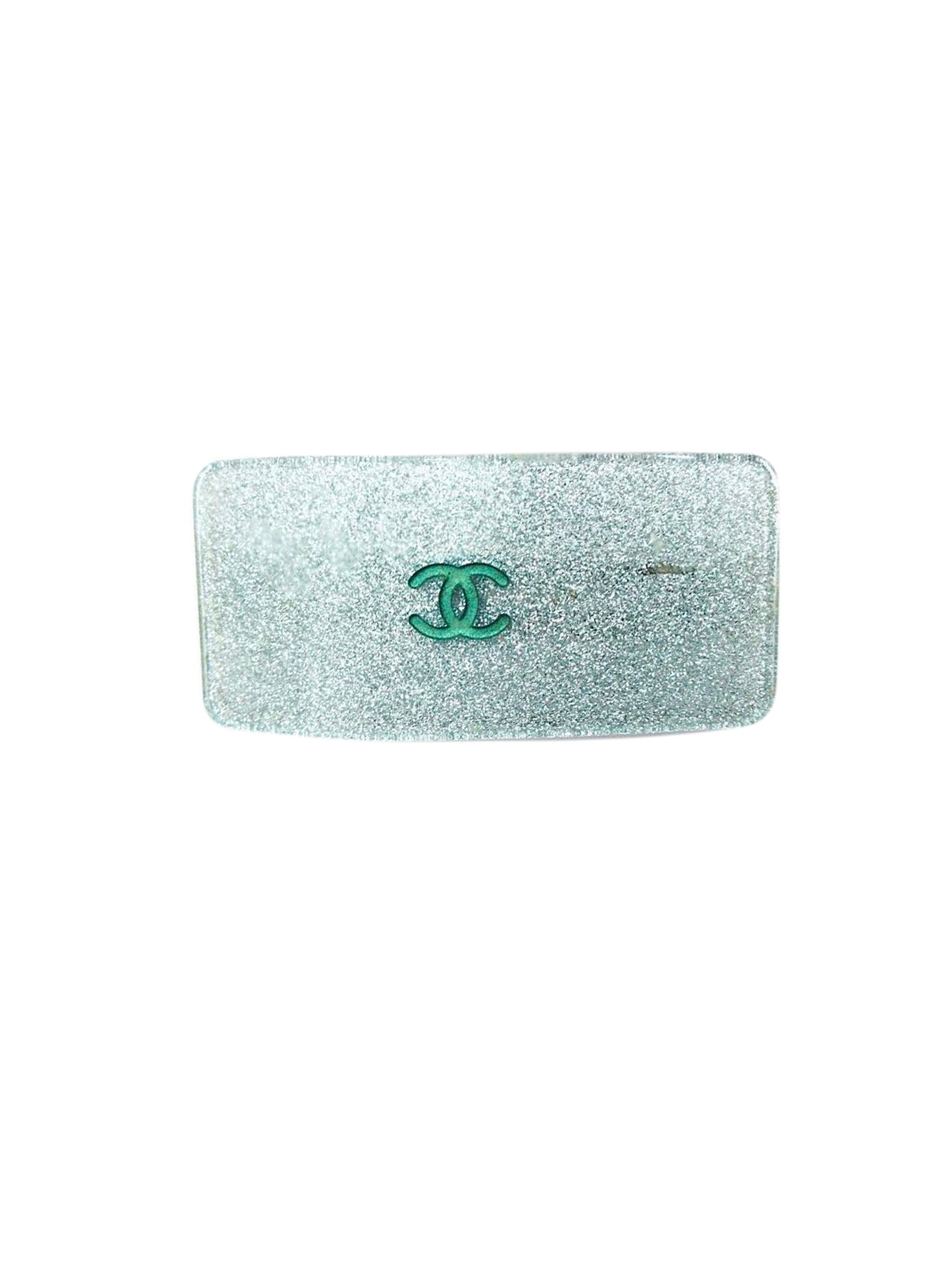 Chanel 2000s Blue CC Resin Barrette