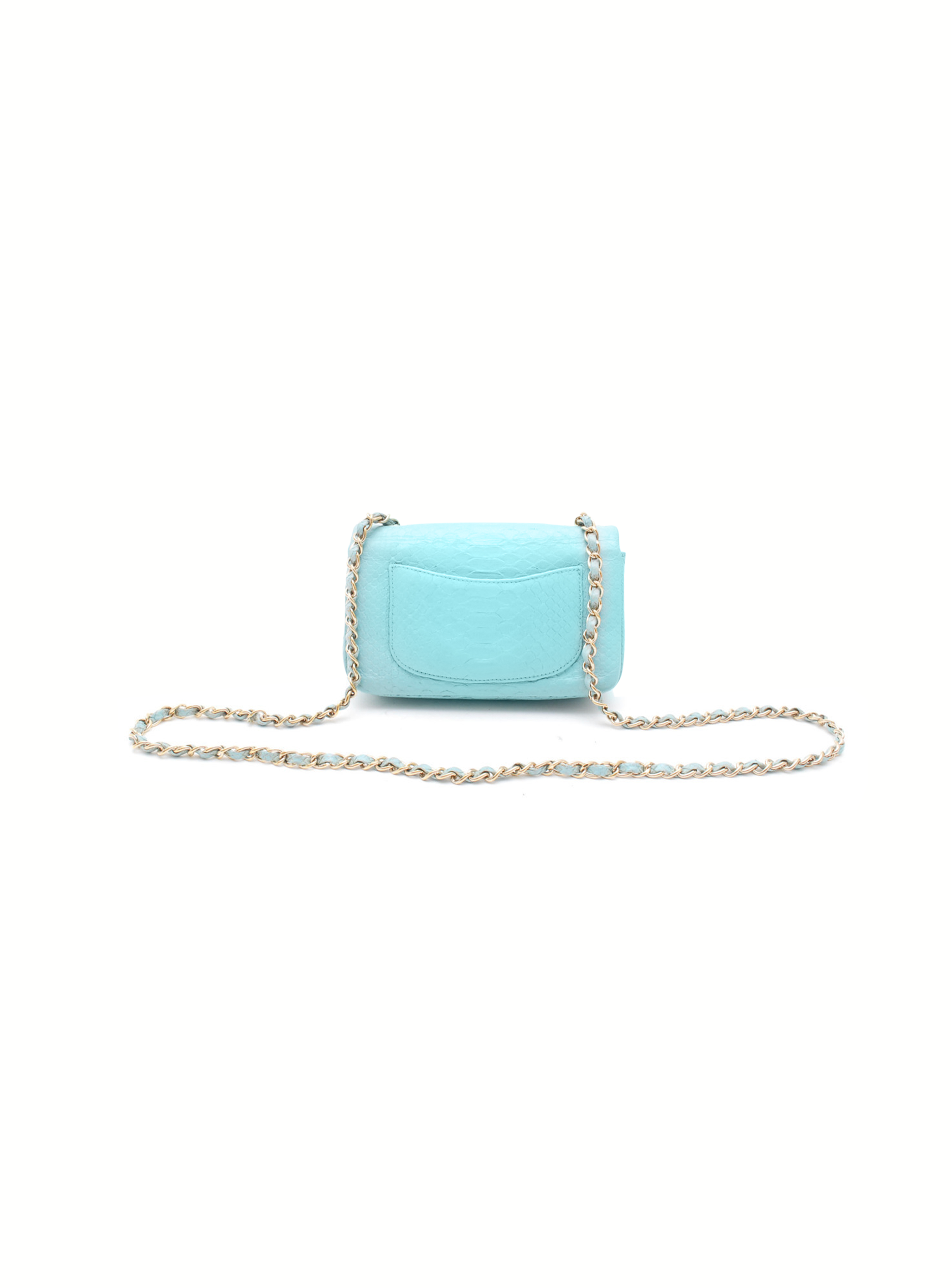 Chanel 2000s Blue Python Mini Flap Bag · INTO