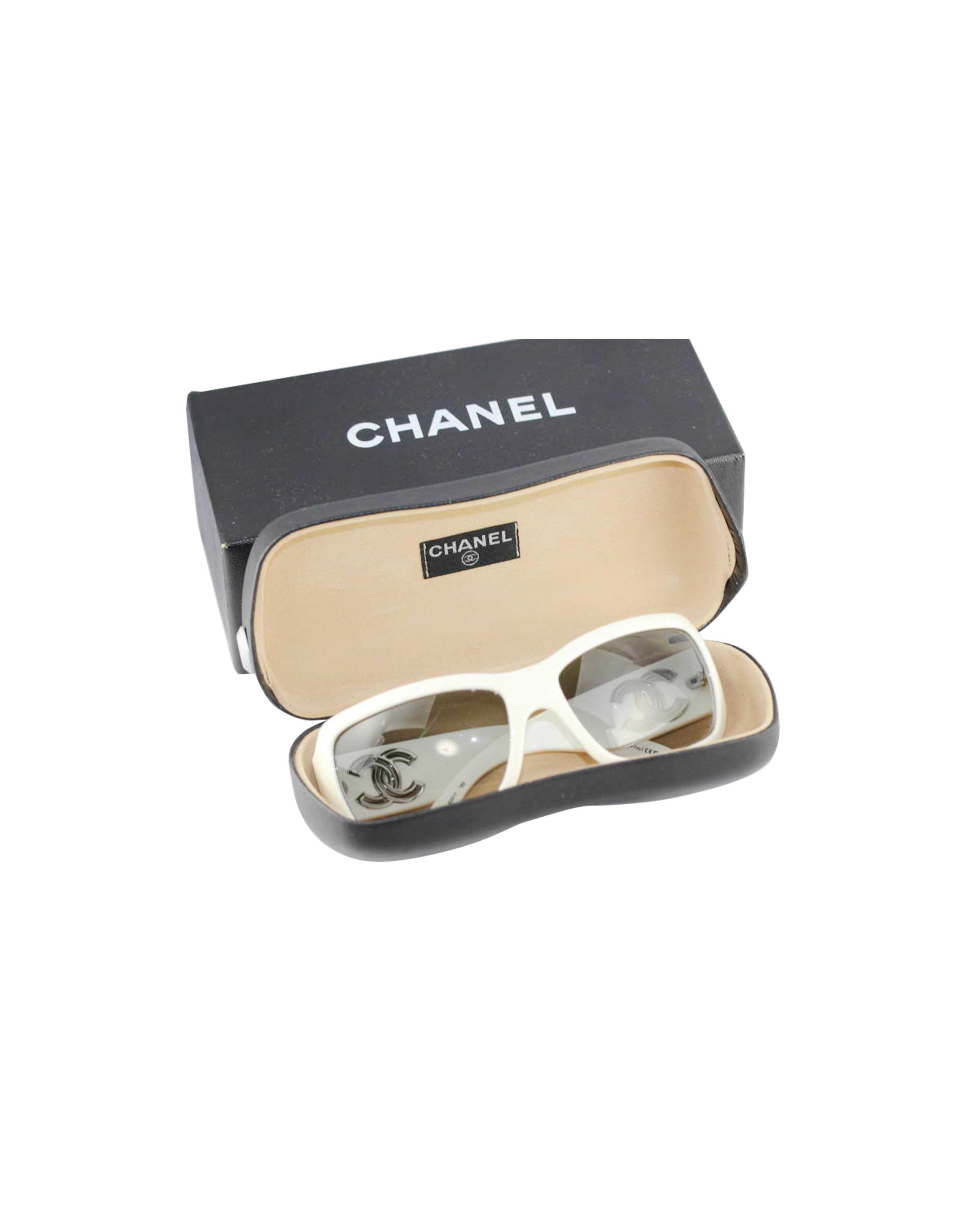 Chanel CatEye Sunglasses White  Laulay Luxury