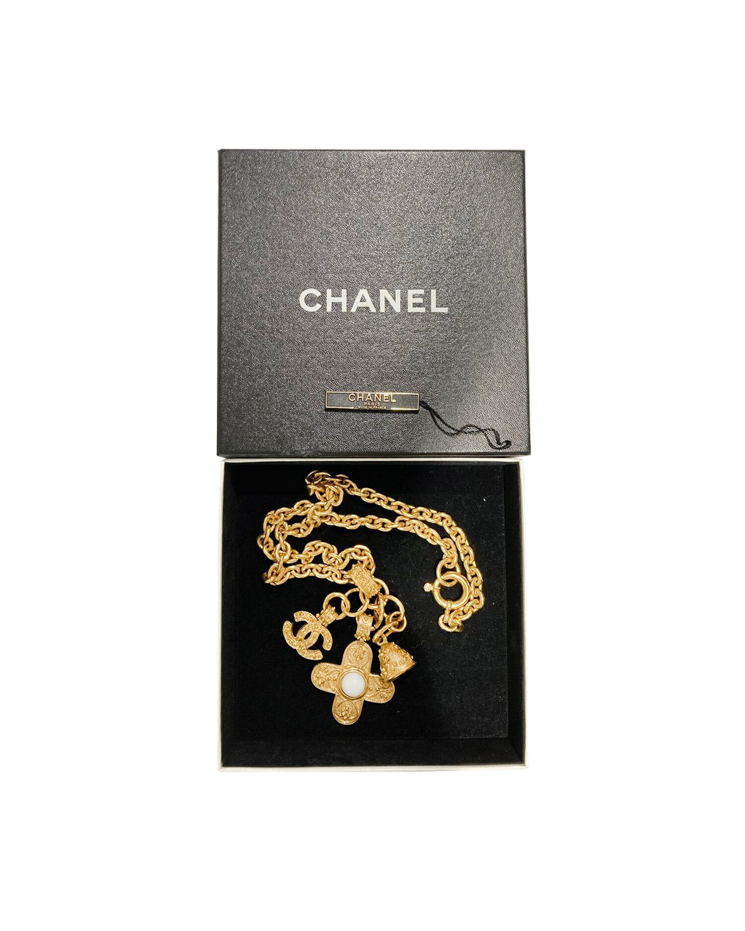 Chanel Rare 1994 Gold Cross Charms Necklace