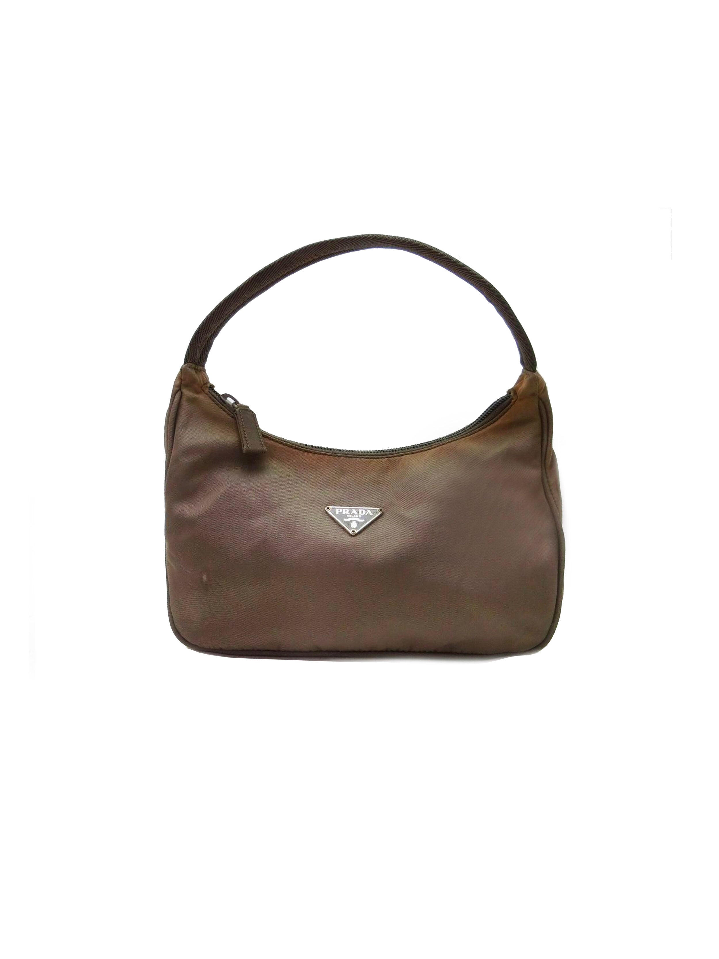 Prada 2000s Brown Tessuto Small Handbag · INTO