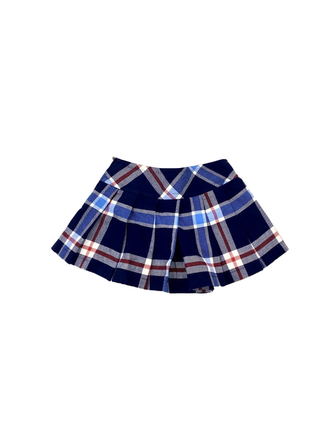 Burberry 2000s Blue Label  Pleated Check Buckled Skirt