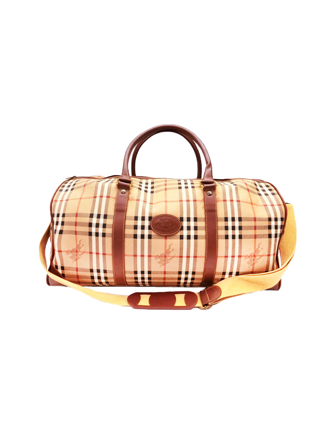 Burberry 2000s Beige Check Duffle Bag