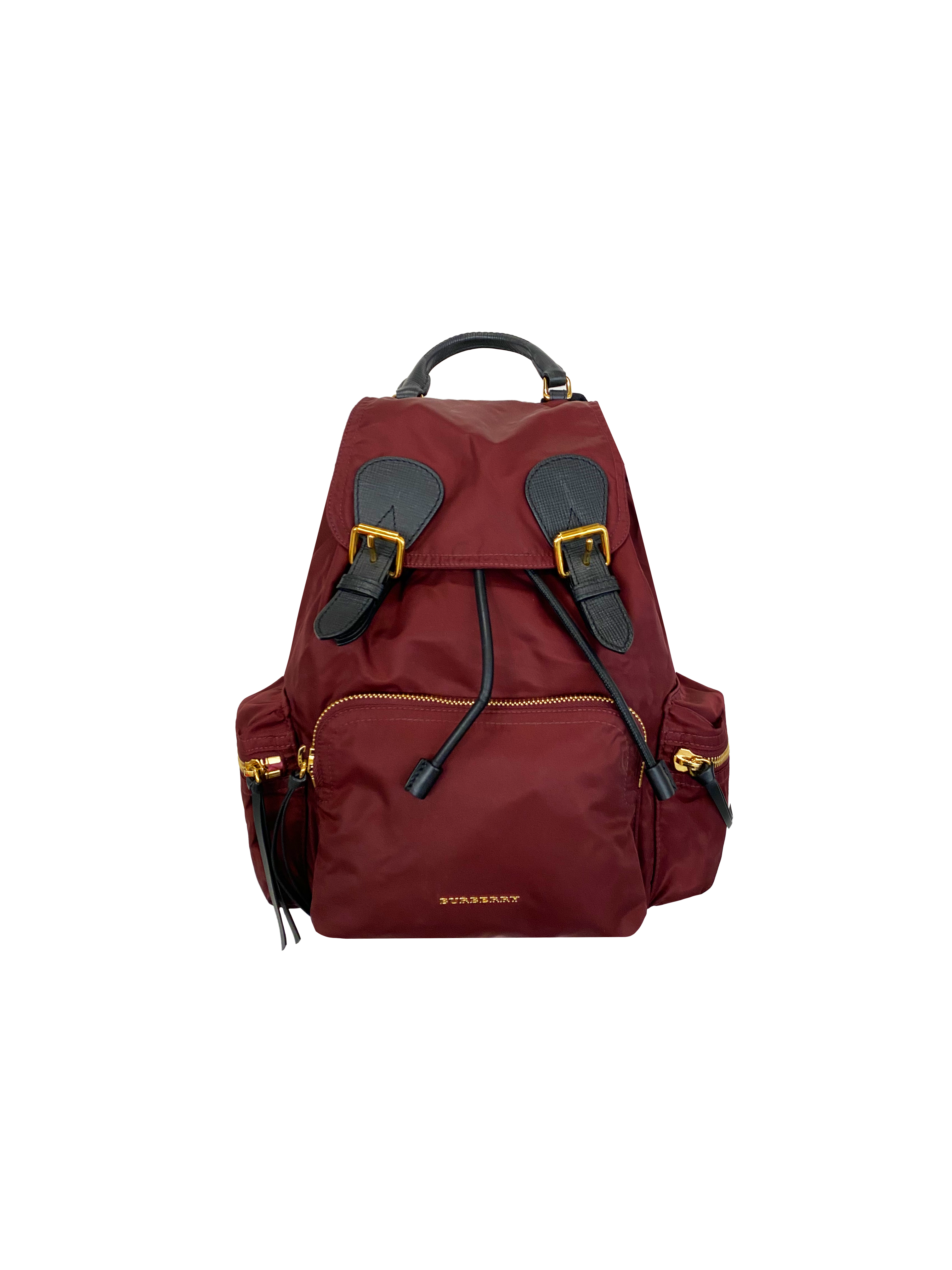 Burberry 2000s Burgundy Nylon Mini Backpack