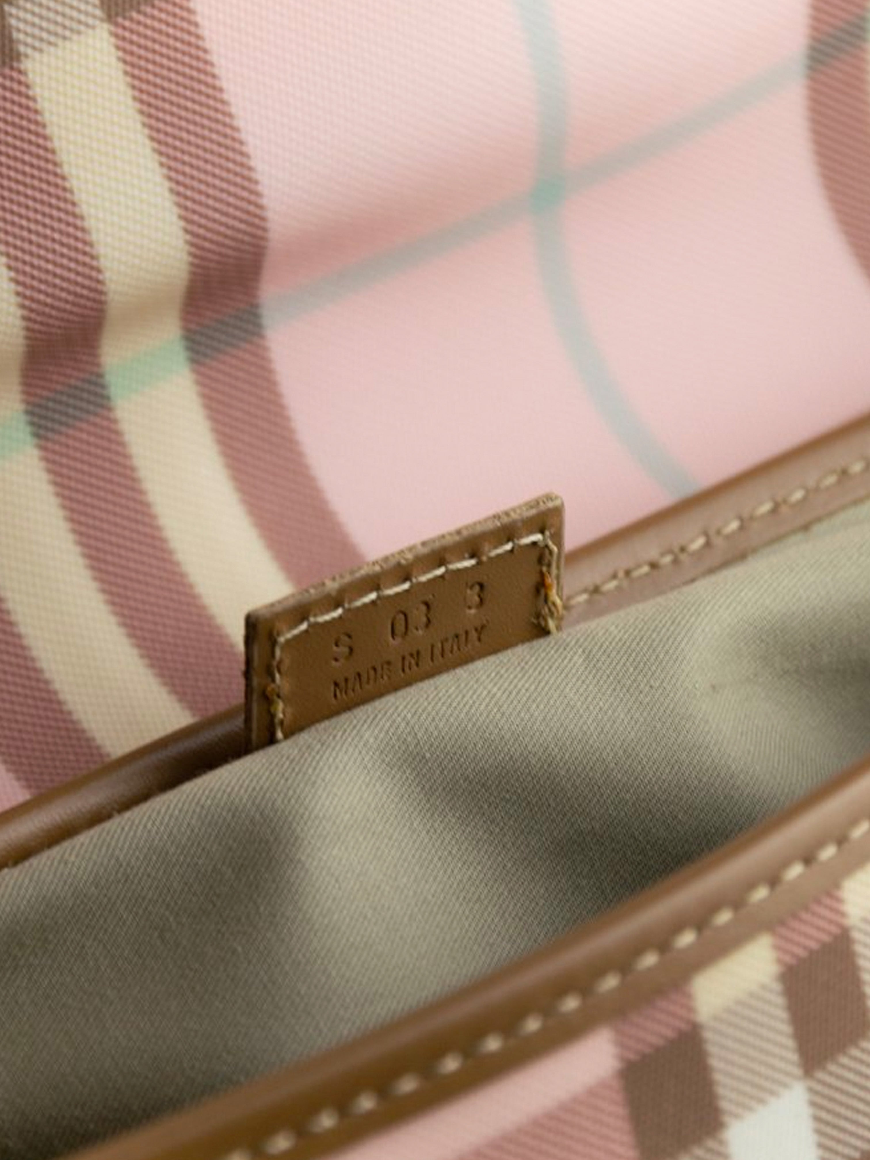 Burberry Pink Nova Check Barrel Shoulder Handbag, Burberry Handbags