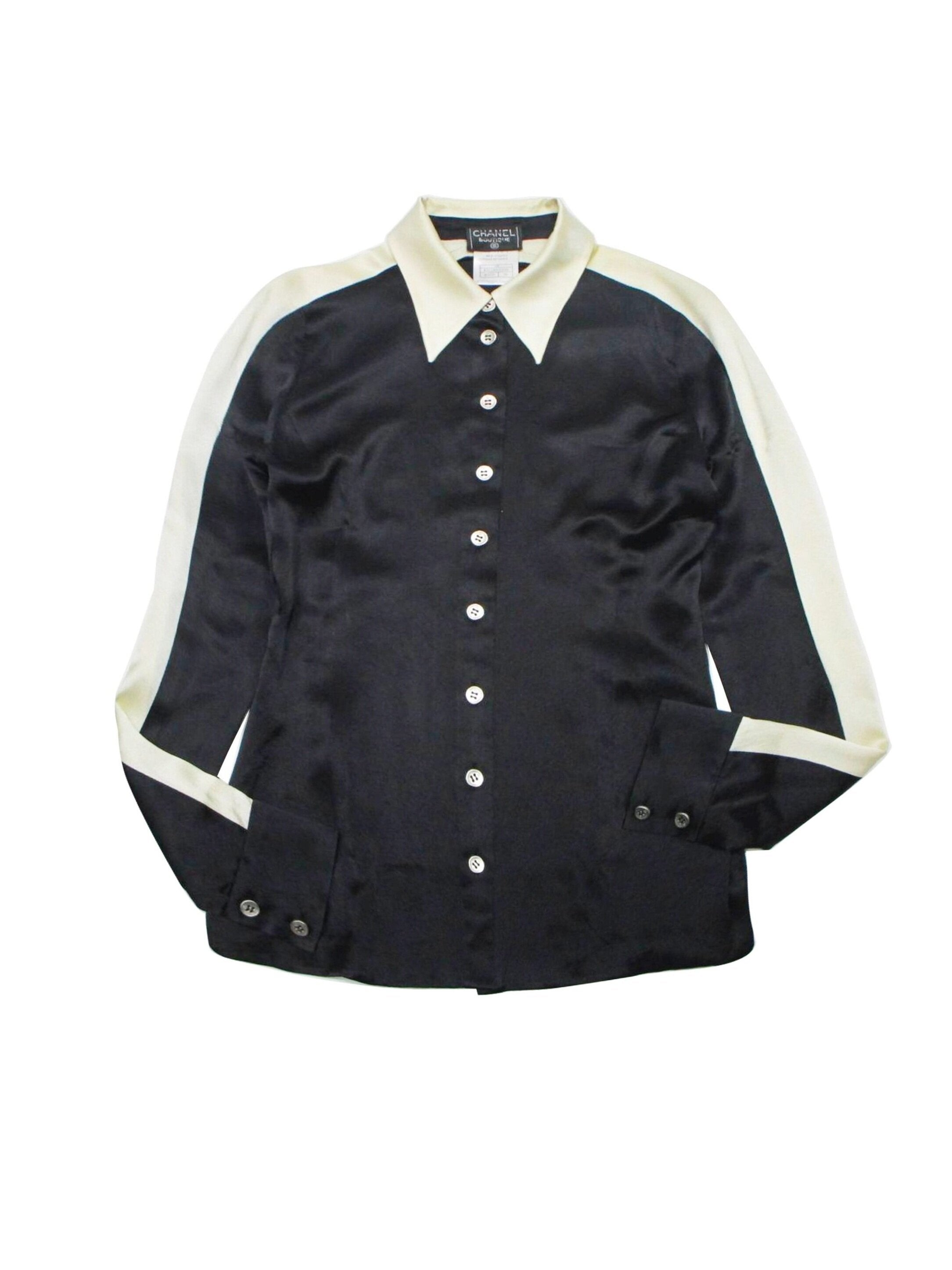 Chanel Silk Black and White Shirt