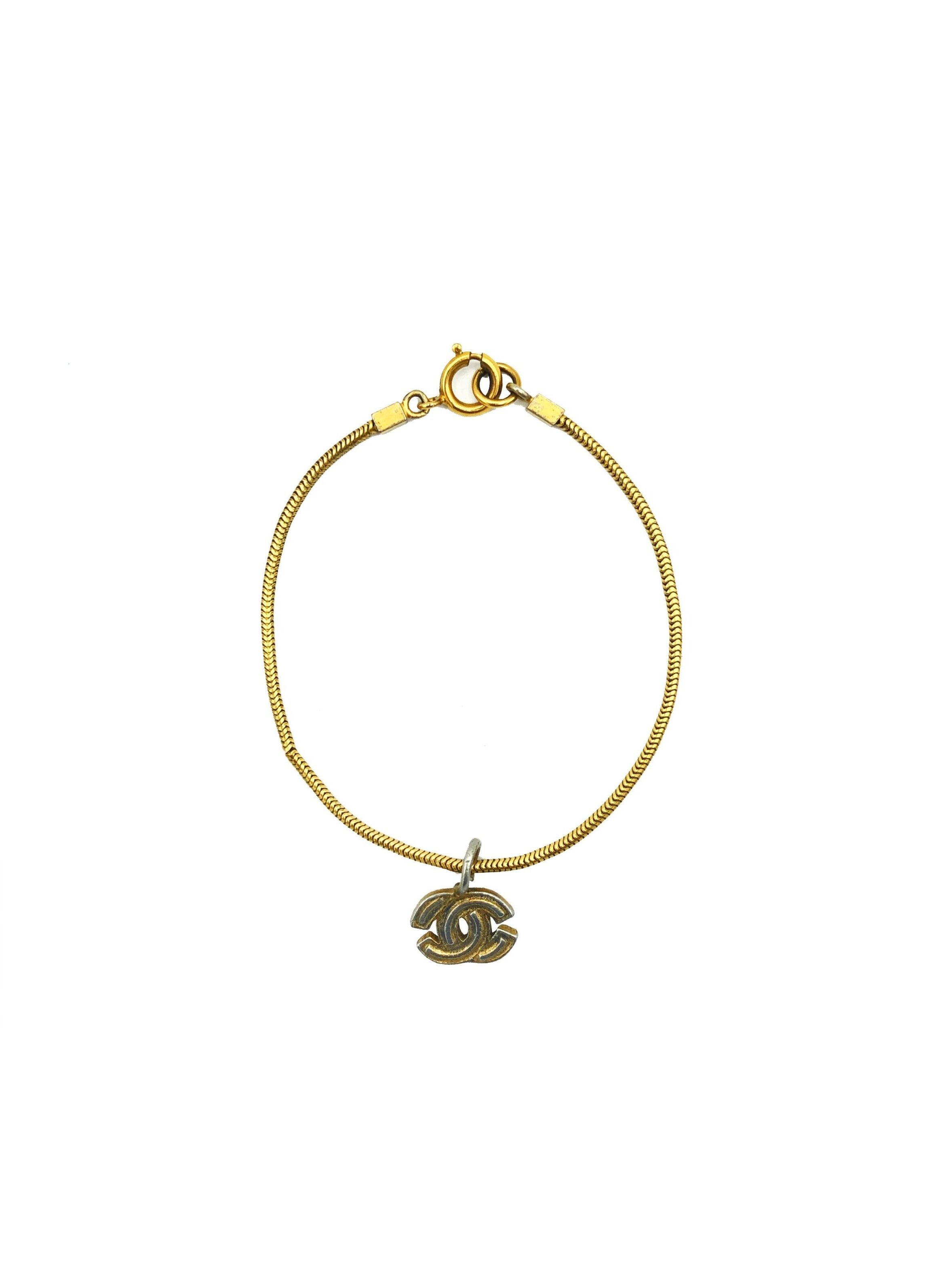 Chanel 1990s Small Gold Bracelet CC