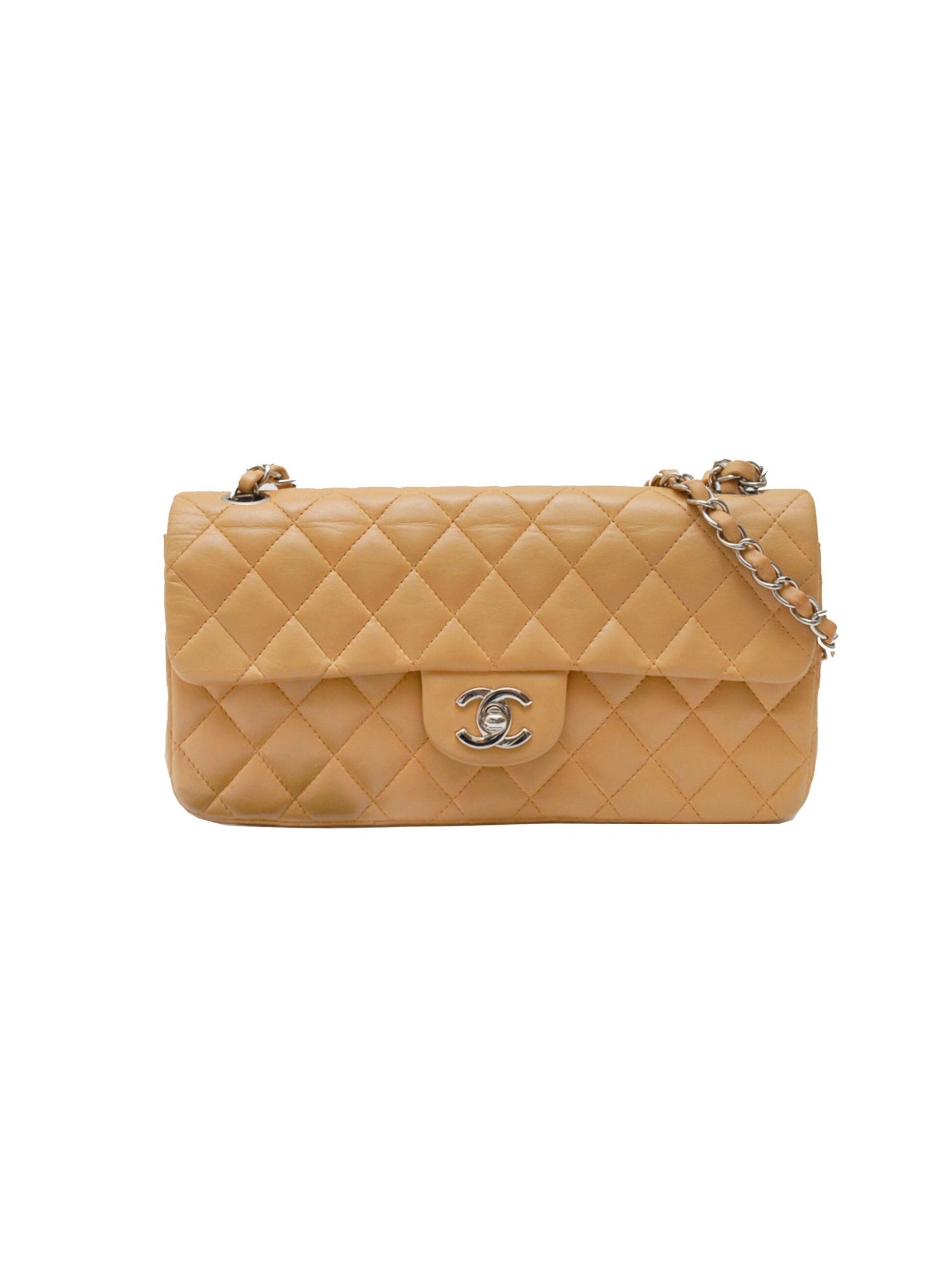 Chanel 2000s Beige Quilted Lambskin Flap Bag