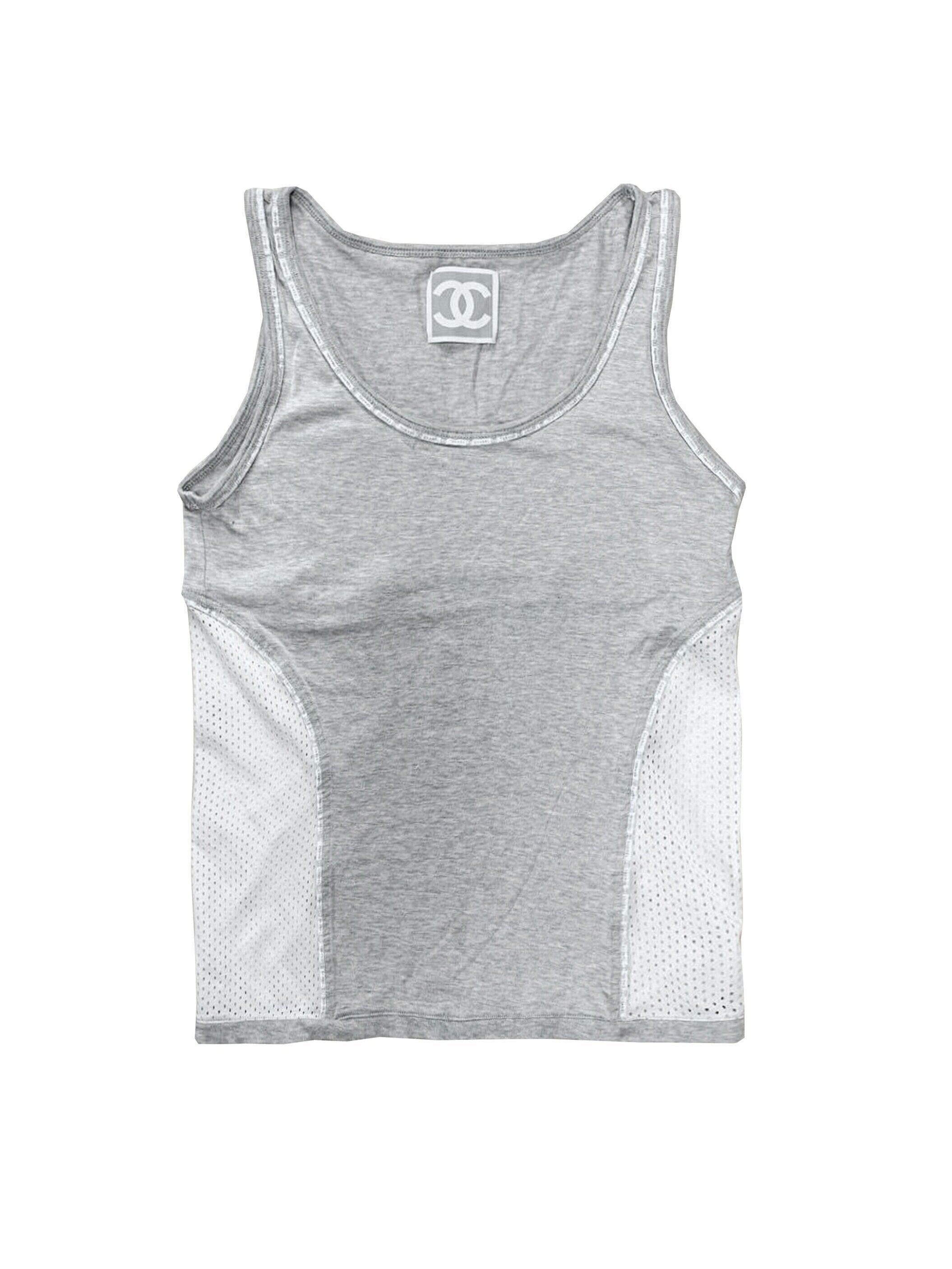 Chanel Sports Gray Jersey/Cotton Tank