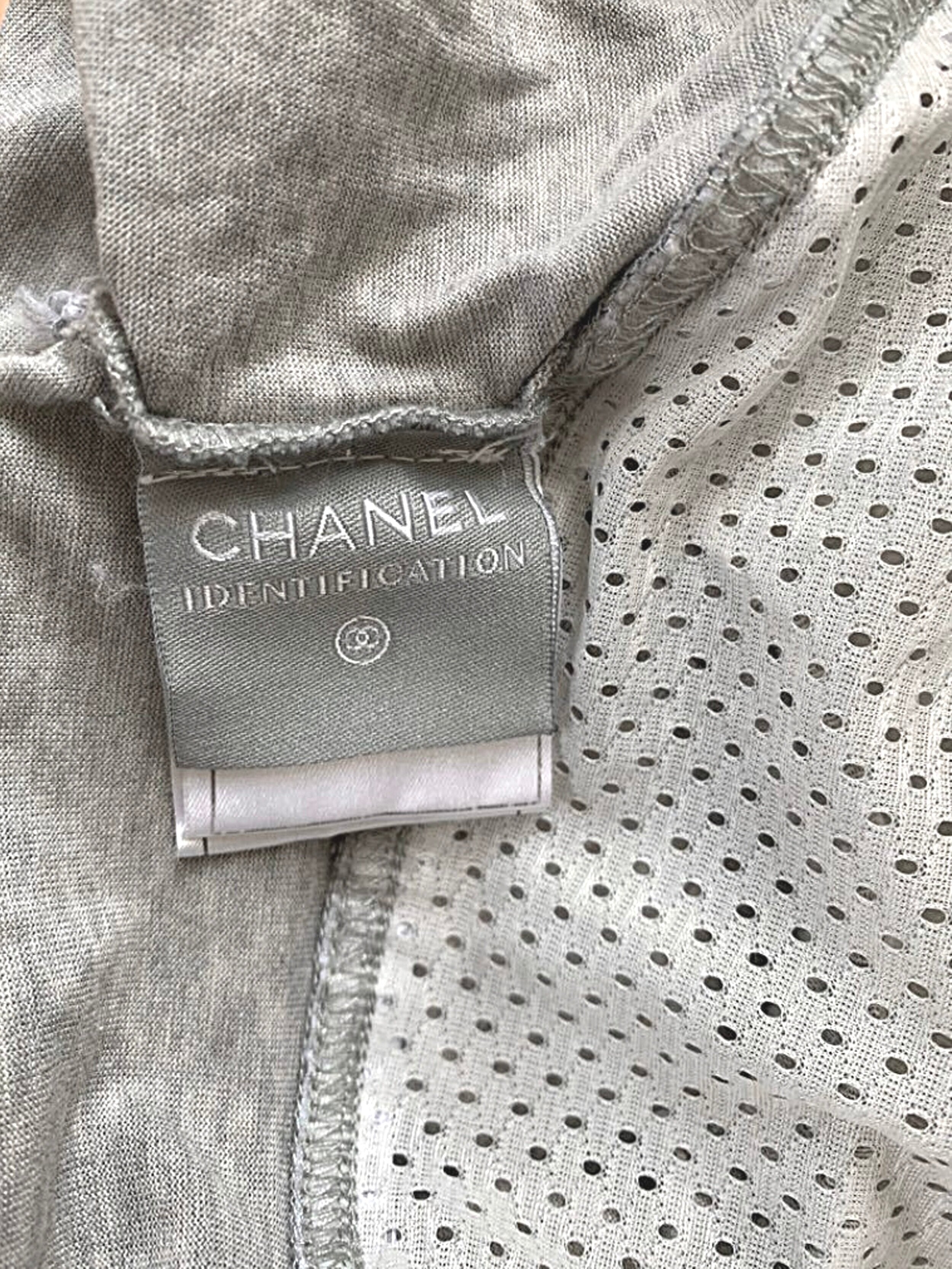 Chanel Sports Gray Jersey/Cotton Tank
