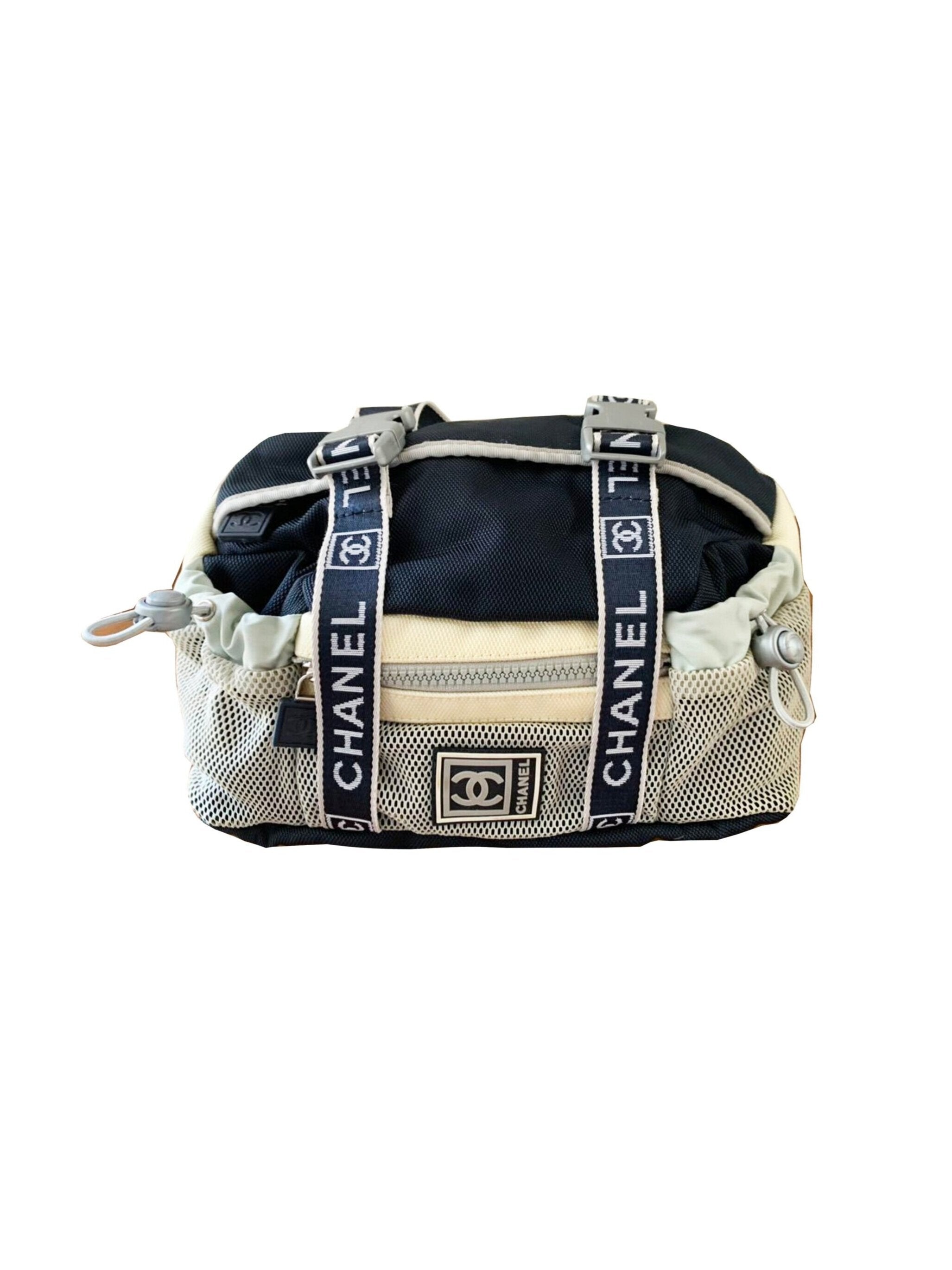 Chanel 2001 Rare Navy Sports Mesh Waist Bag · INTO