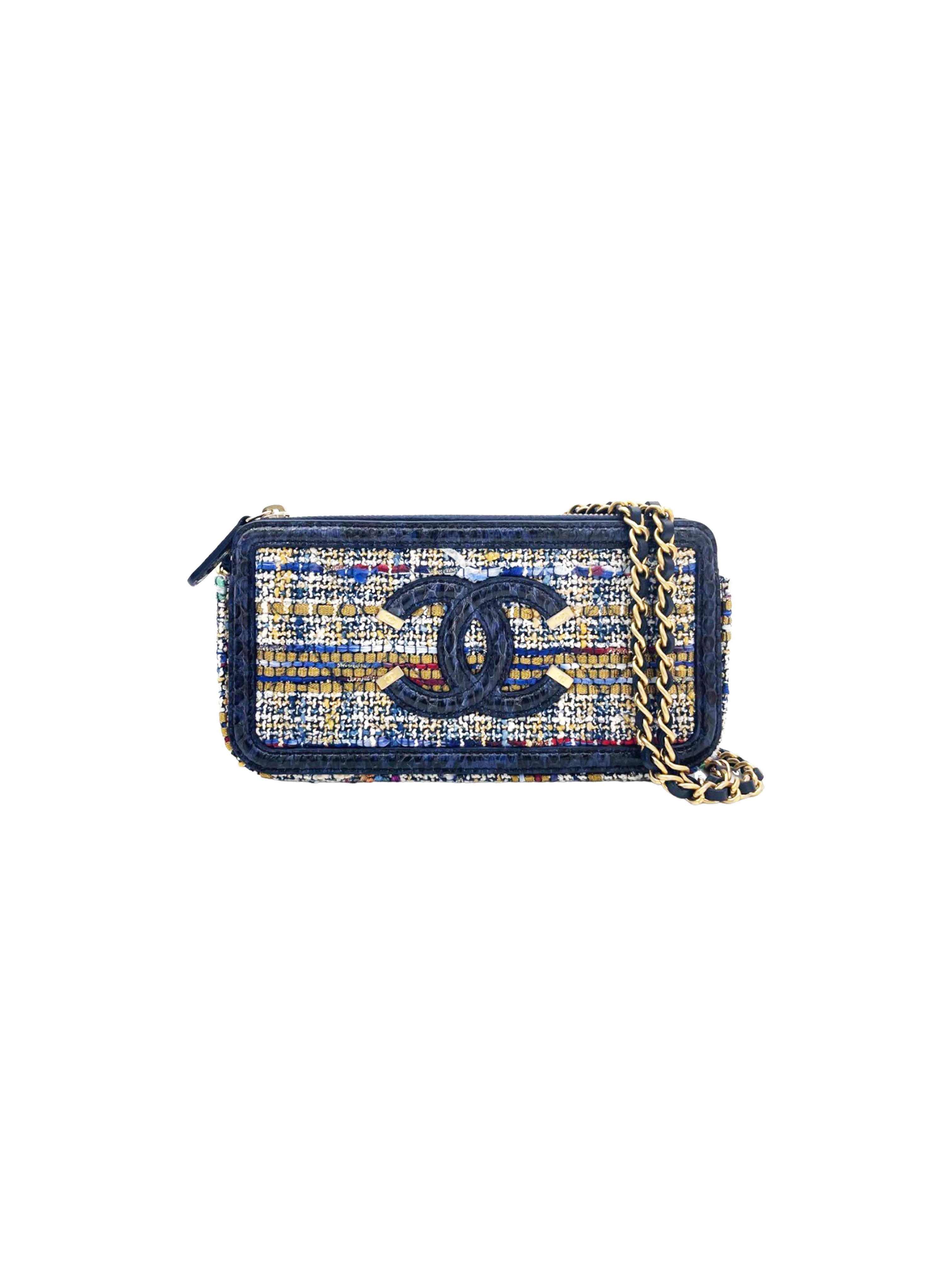 Chanel 2018 Tweed CC Filigree Clutch With Chain · INTO