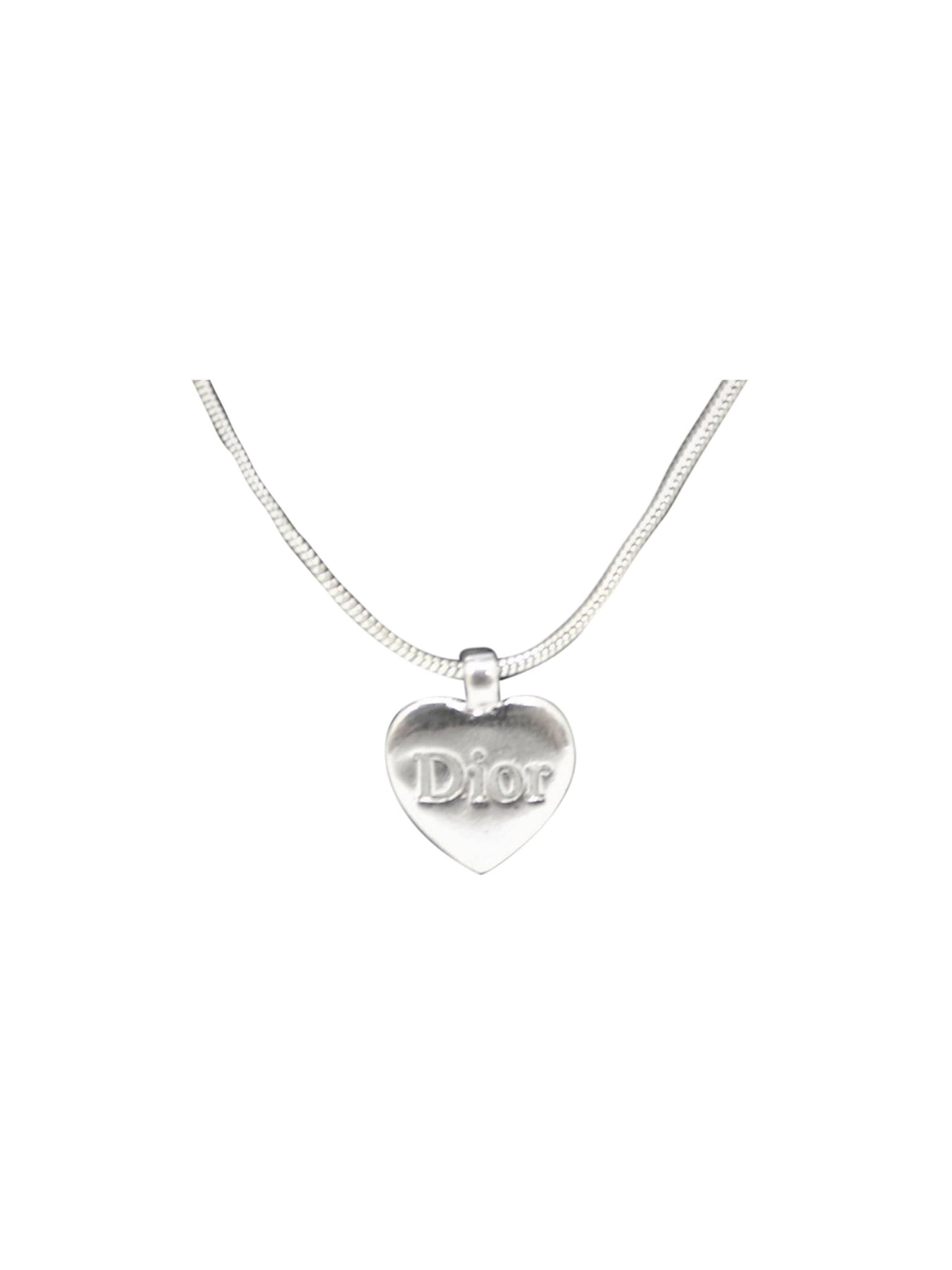 dior silver heart necklace