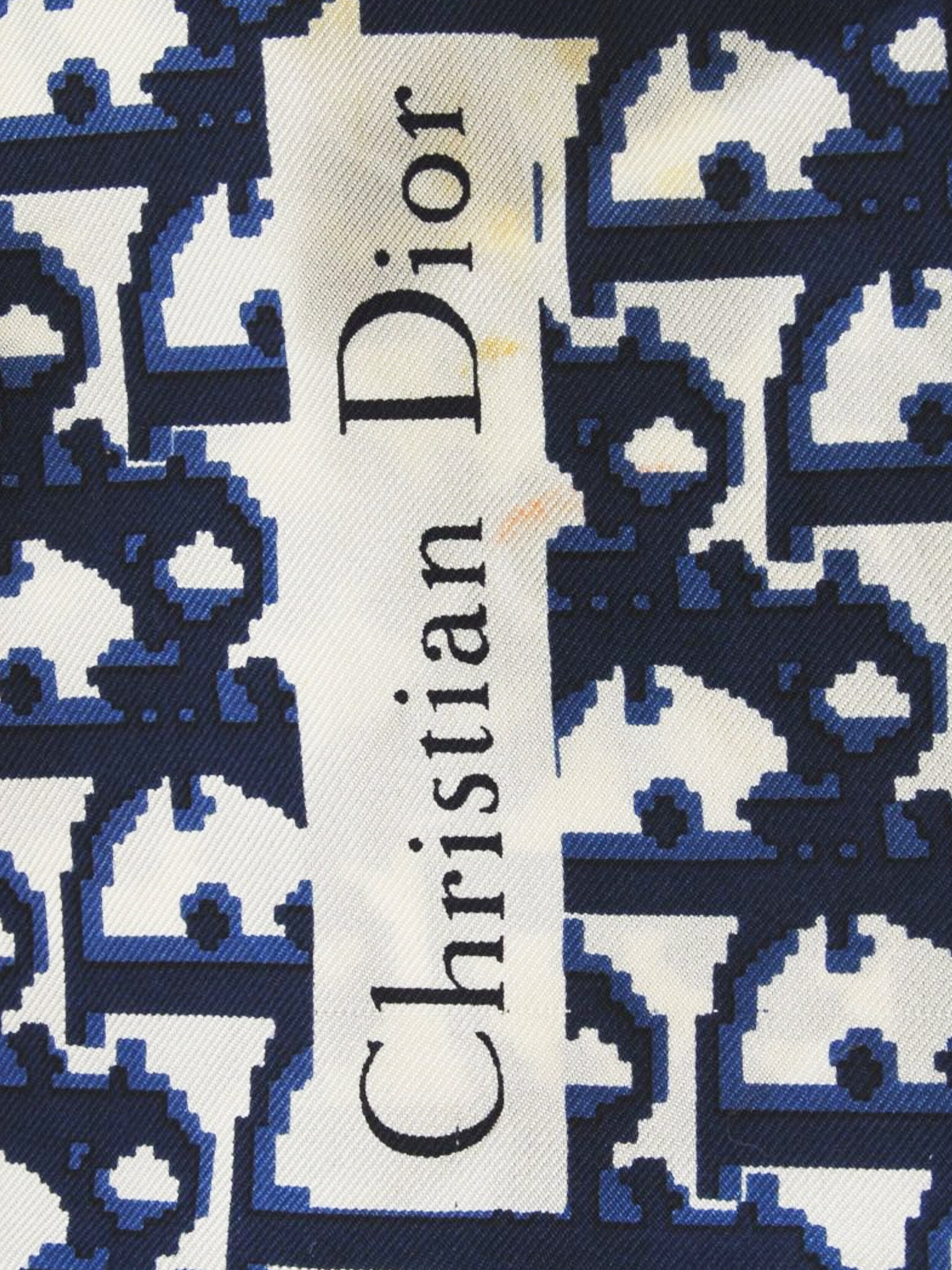 Christian Dior 2000a Navy Silk Monogram Scarf