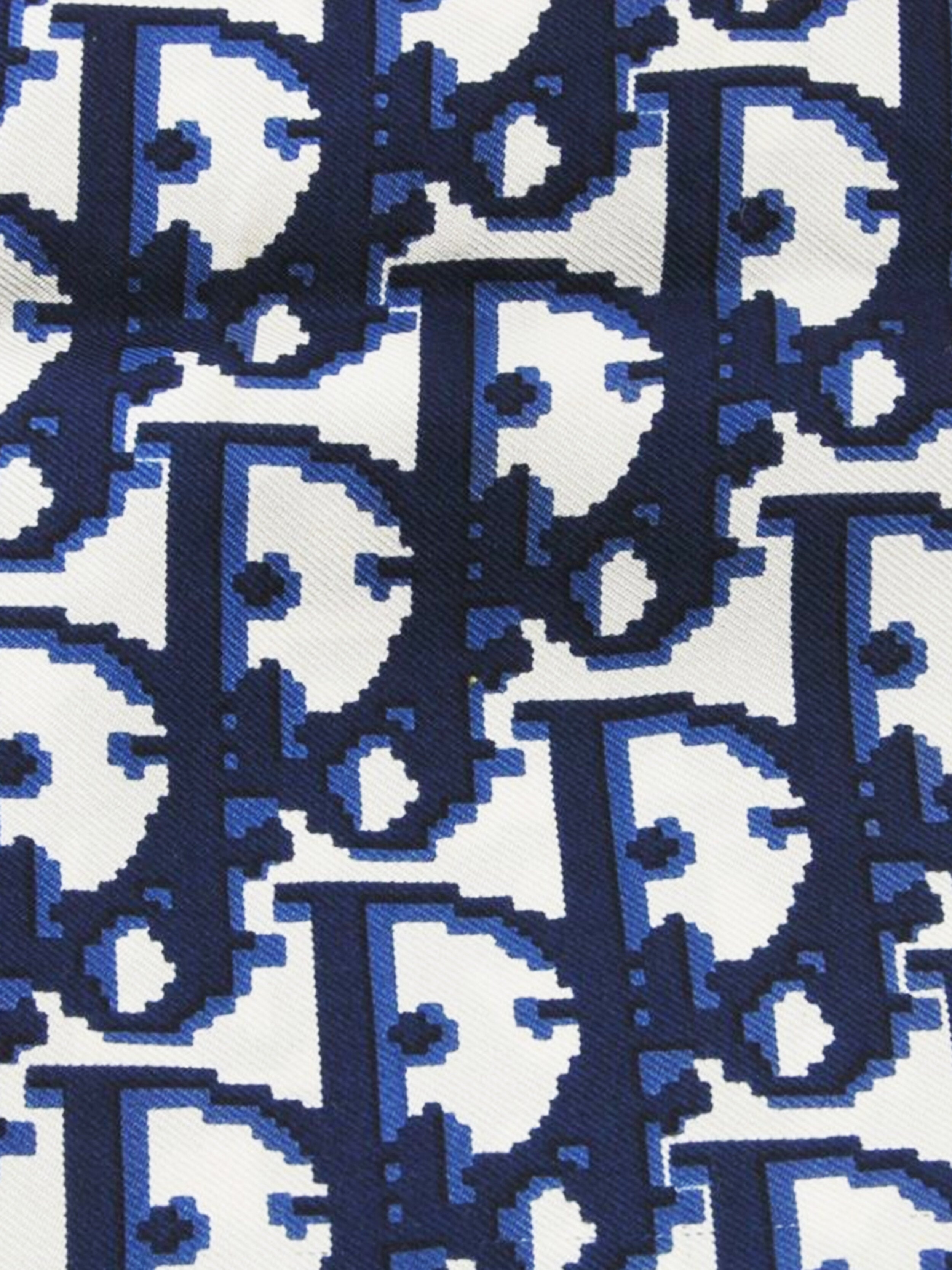 Christian Dior Blue Monogram Silk Scarf