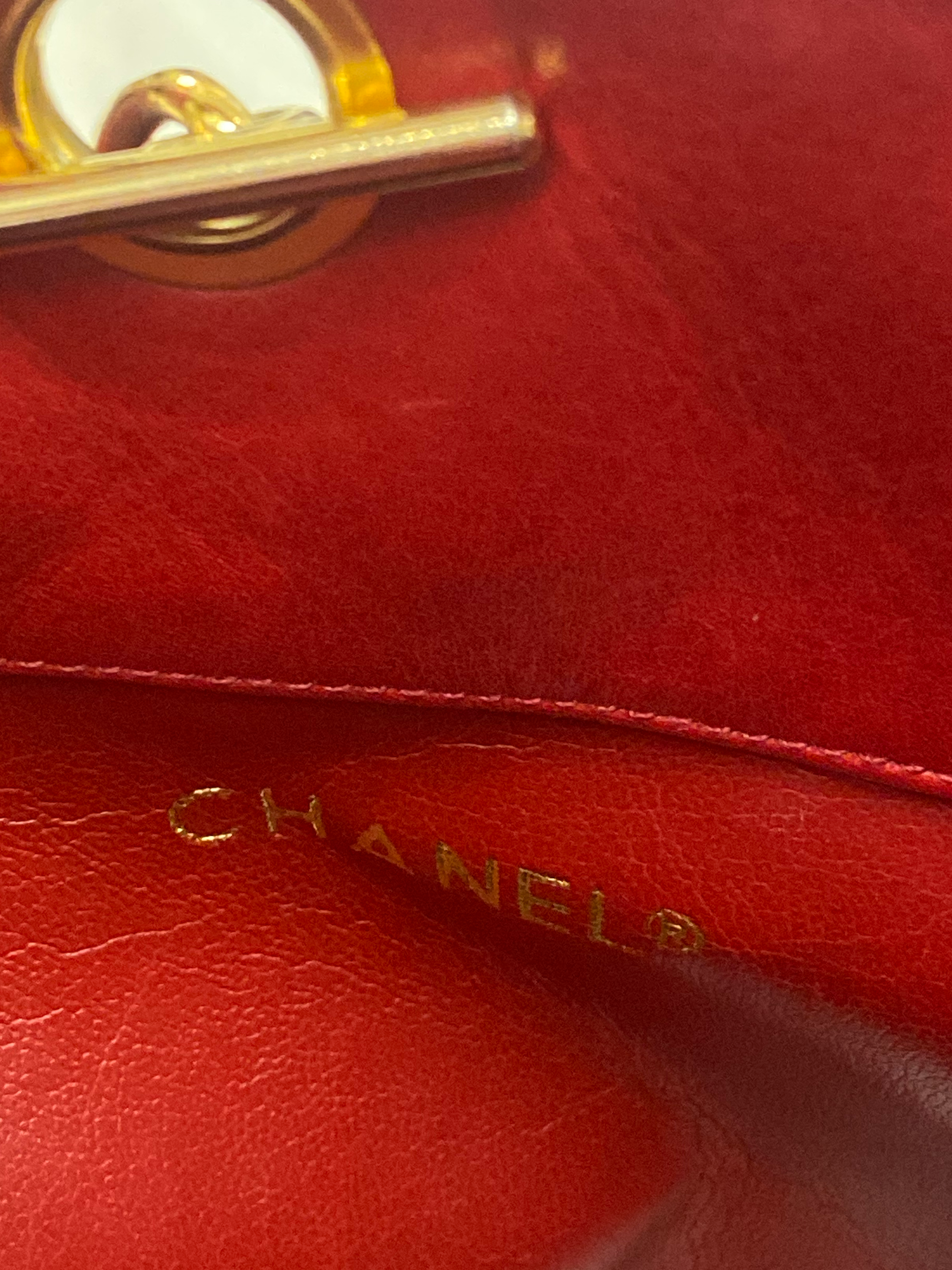 Chanel 1980s Red Lambskin Single Strap Tote · INTO