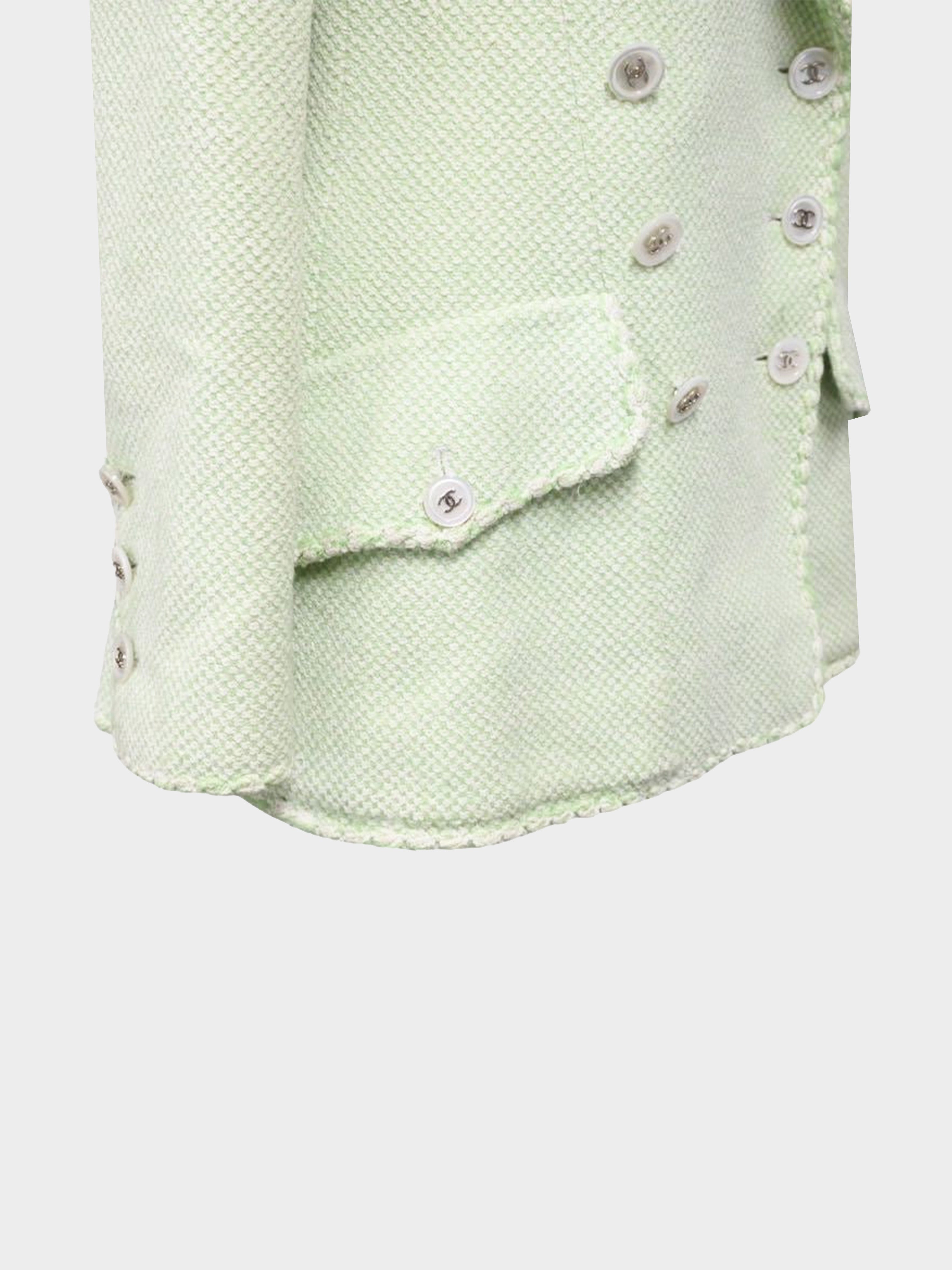 Chanel Spring 1997 Mint Green Tweed Blazer · INTO