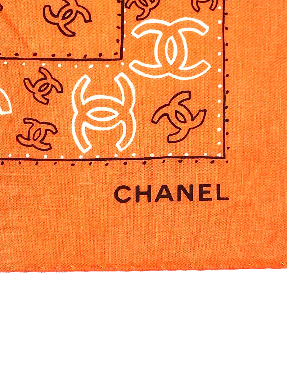 Chanel 2000s Rare Orange Bandana Scarf · INTO