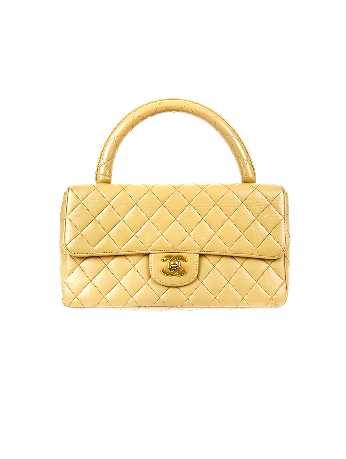 Chanel 2013/2014 Beige Matresse Pebble Leather Flap Bag · INTO