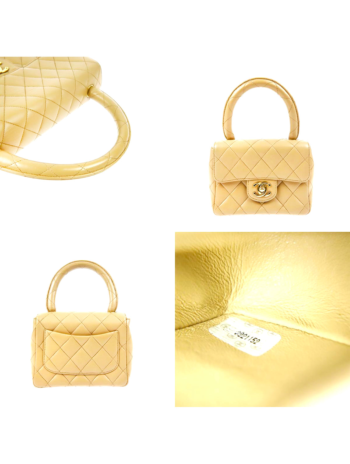 Chanel 1990s Rare Beige Leather Flap Set