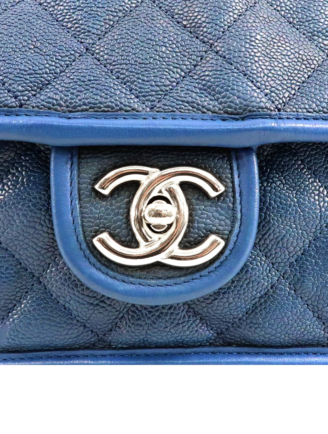 Chanel 2010s Blue Leather Trimmed Rare Handbag