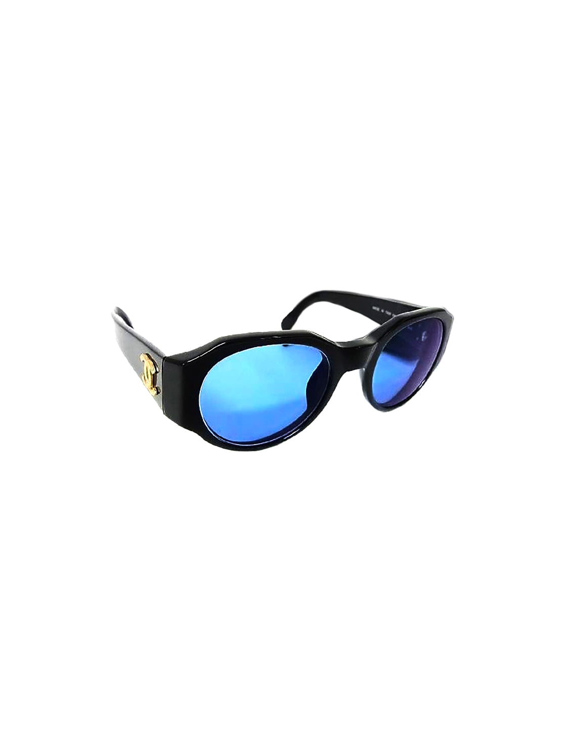 Chanel 2000s Blue Tinted Sunglasses · INTO