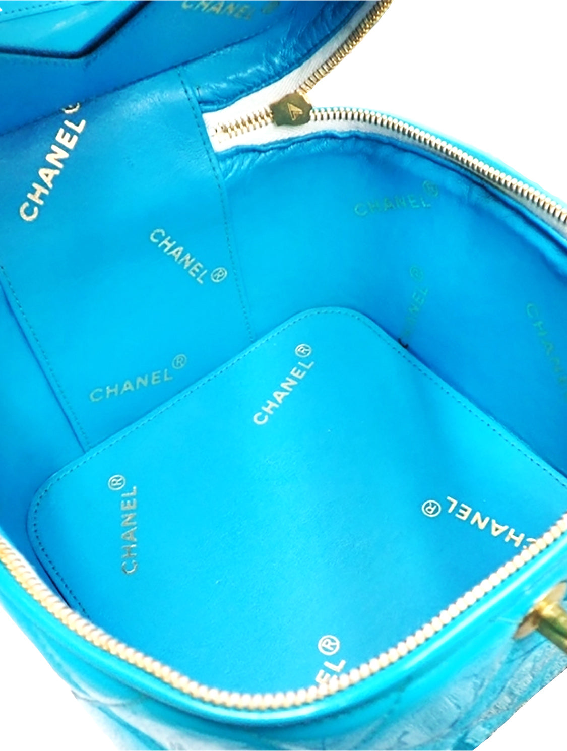 Chanel Vanity Case Shoulder Bag Light Blue Mini