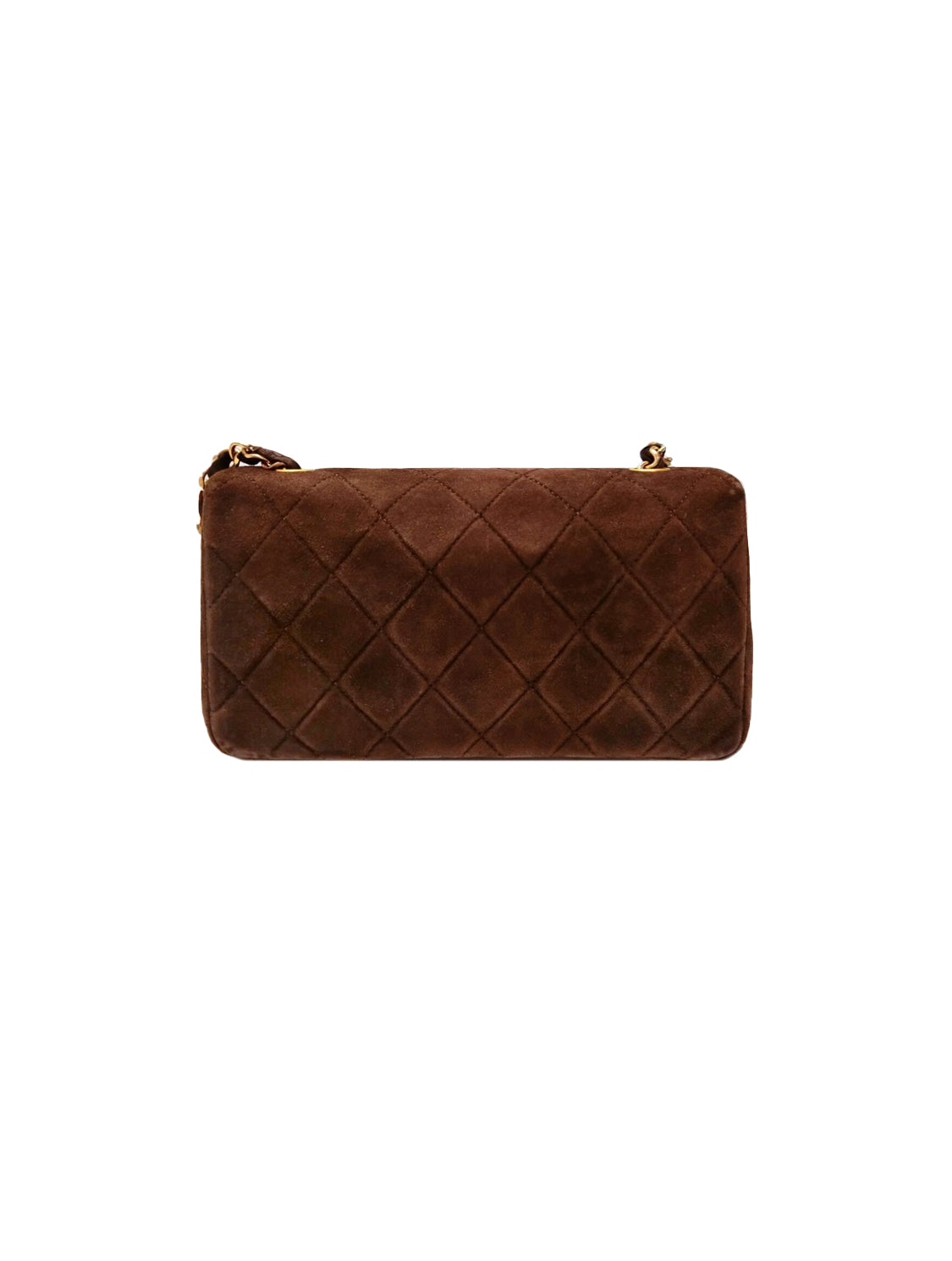 Chanel 2000s Brown Suede Gold Hardware Flap