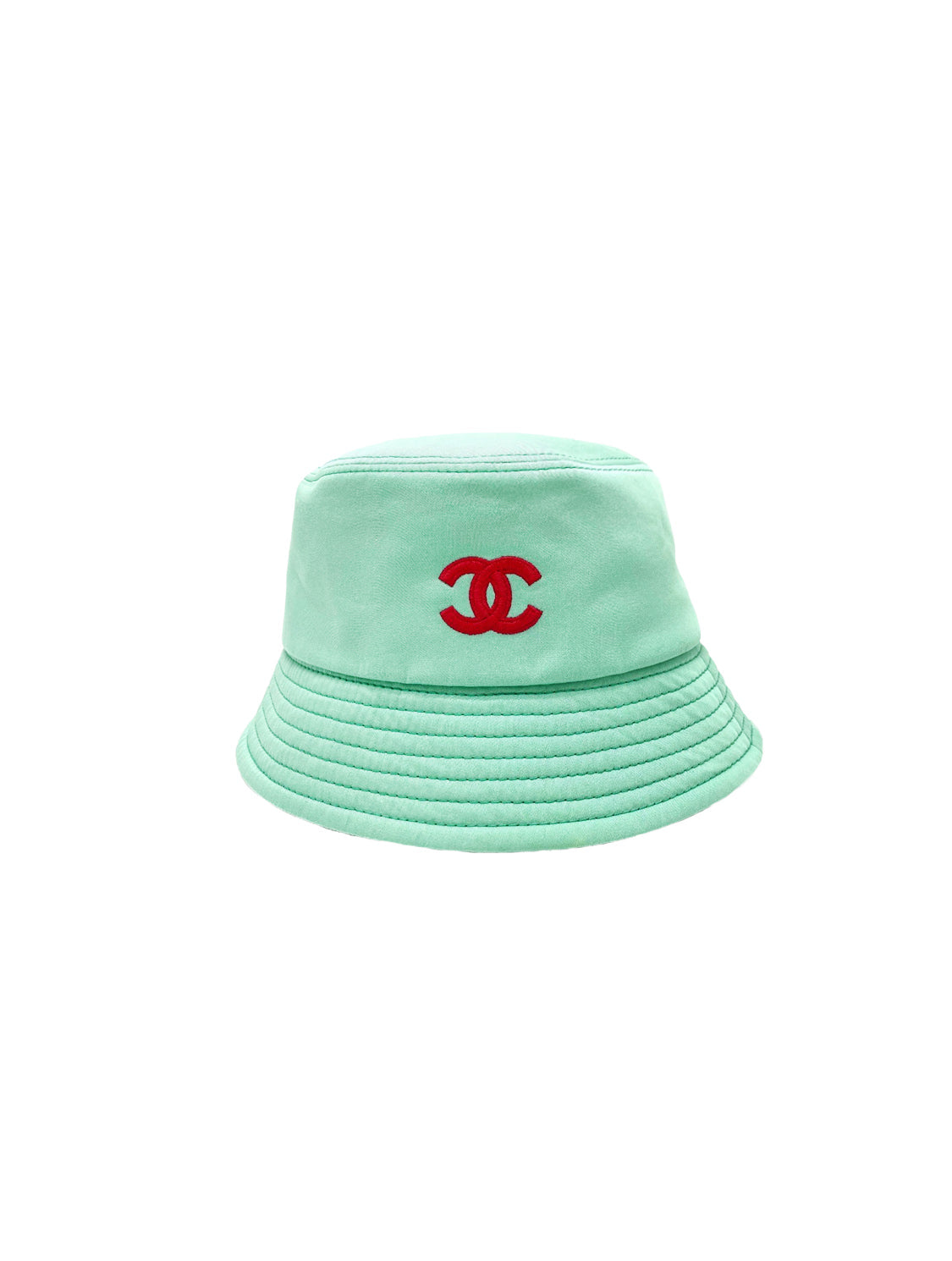 Chanel 2000s Rare Nylon Turquoise Bucket Hat · INTO