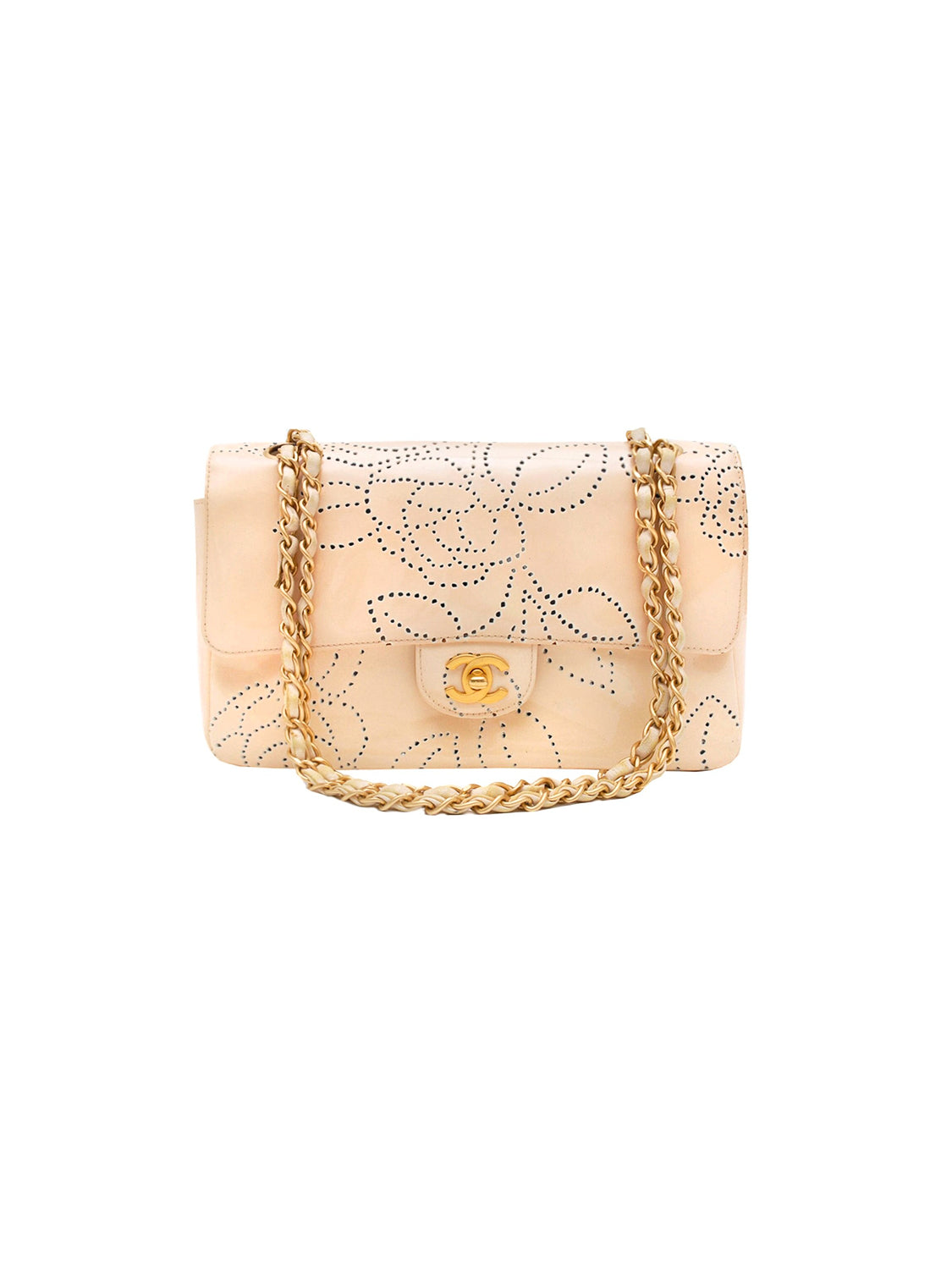Chanel 2000s Light Pink Camellia Dotted Flap · INTO