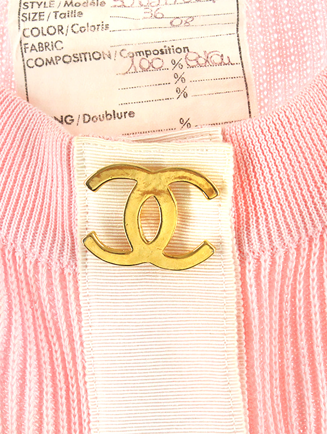 Chanel 2000s Pink Ribbed Knit Cardigan Vest · INTO