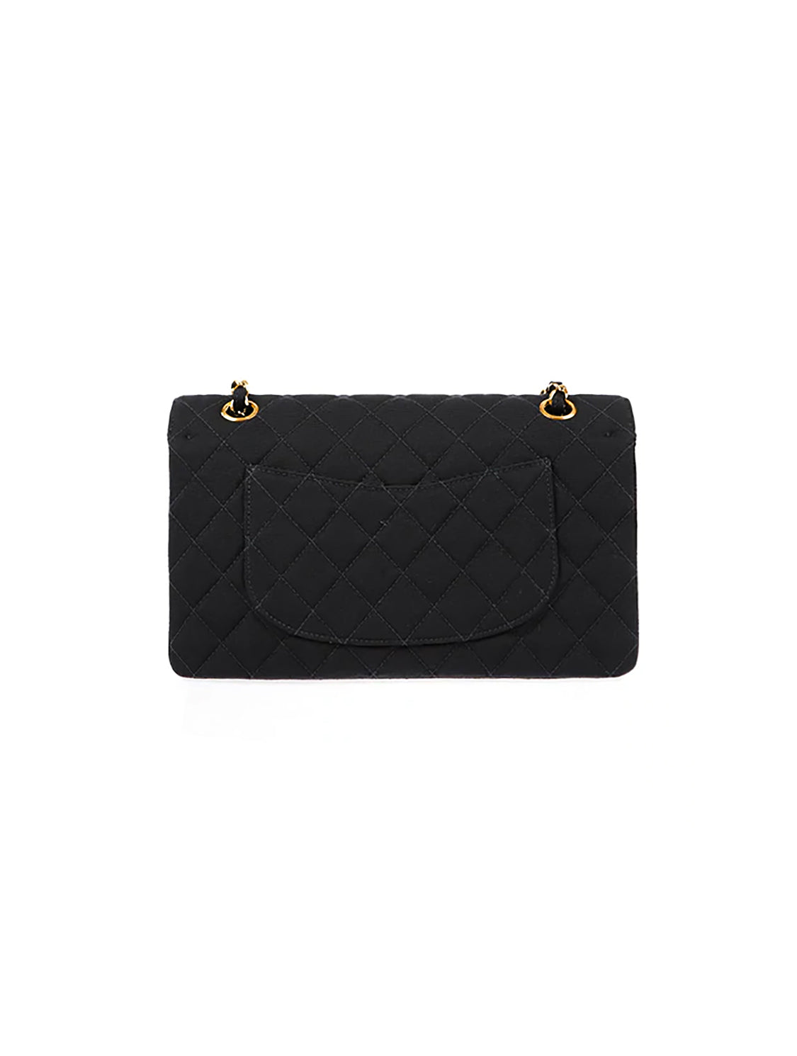 Chanel 2000s Black Cloth Leather Flap Bag