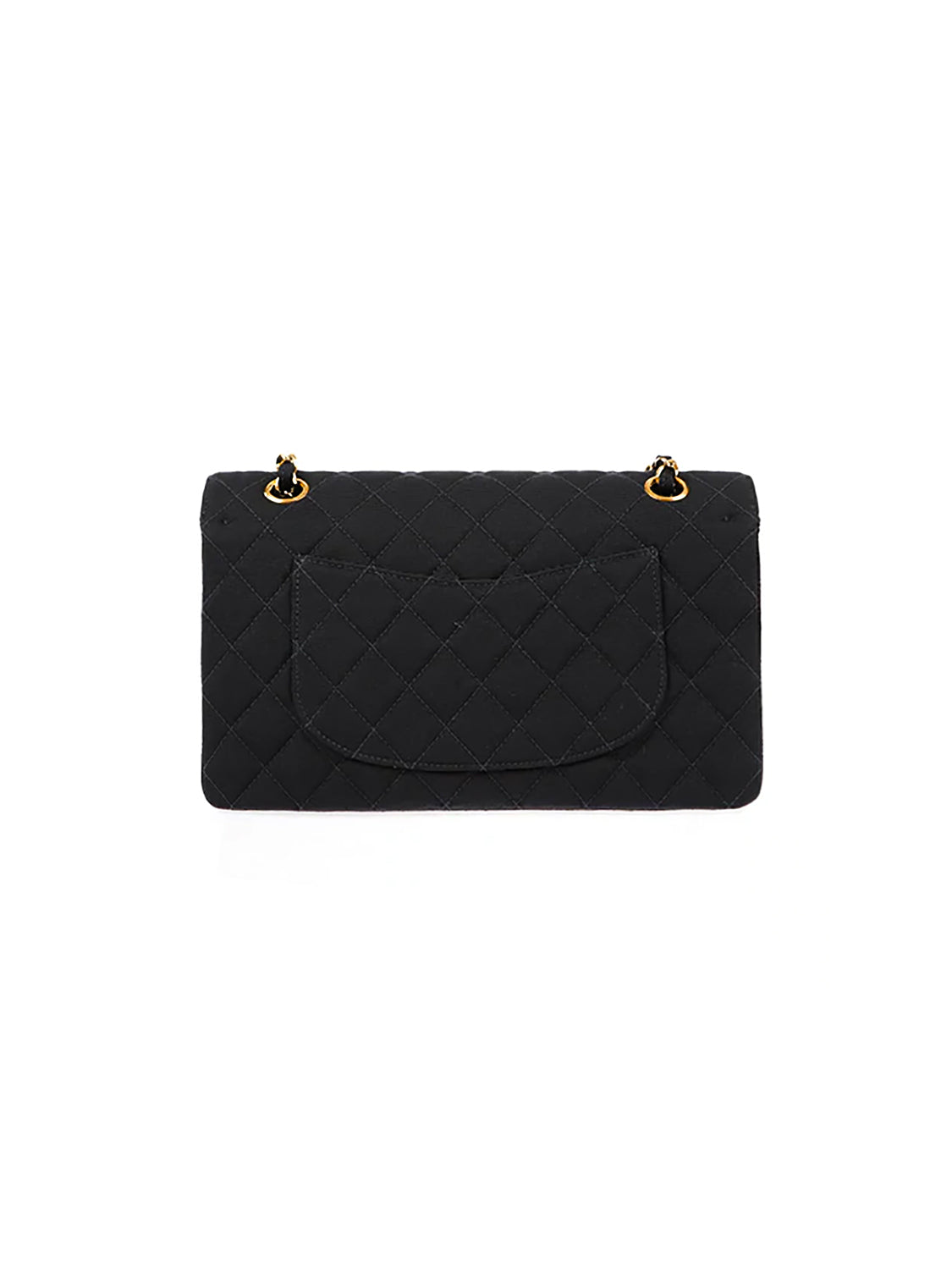 Vintage Chanel Black Quilted Satin Fabric Mini Pouch Coin 