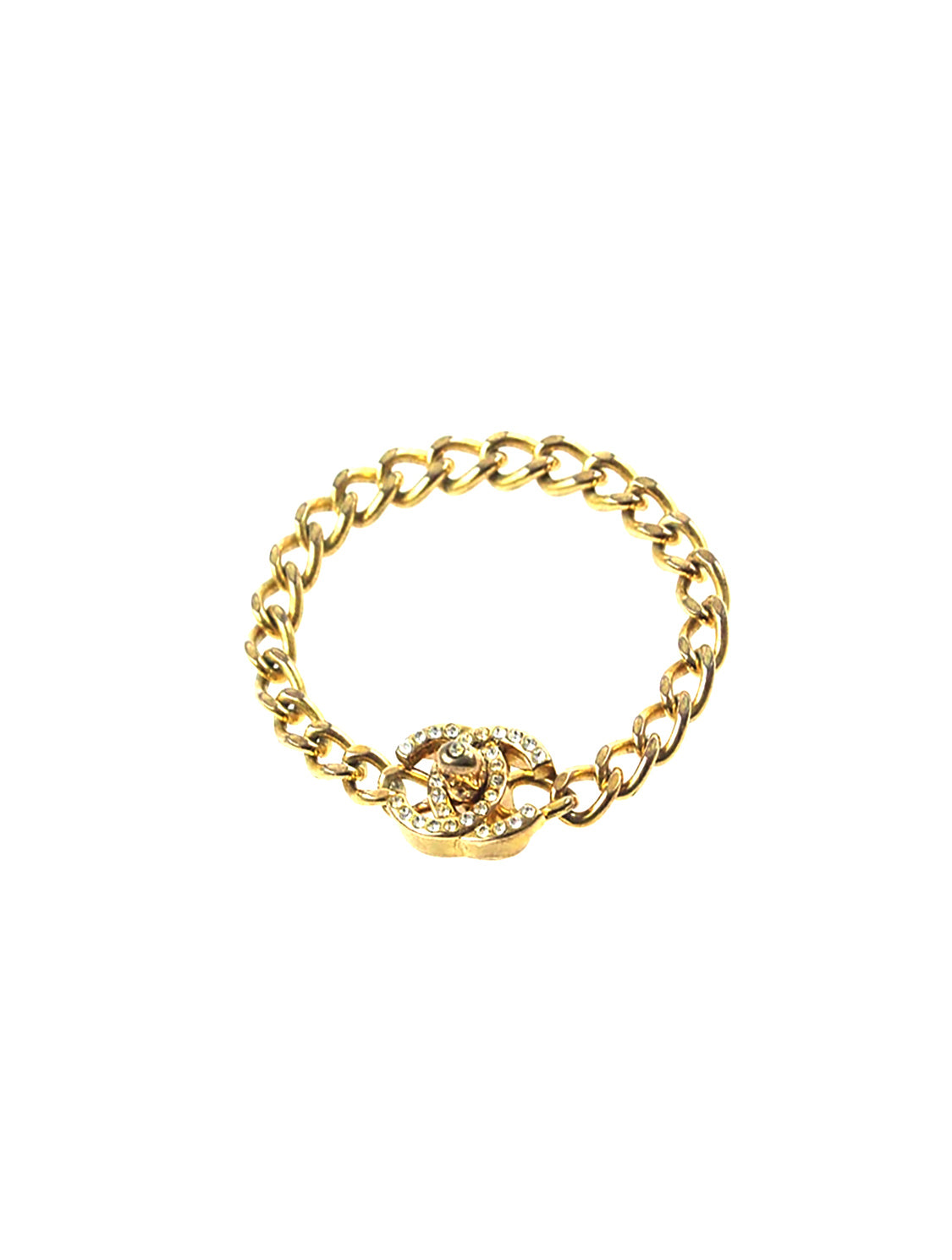 Chanel Rhinestone CC Chain Bracelet