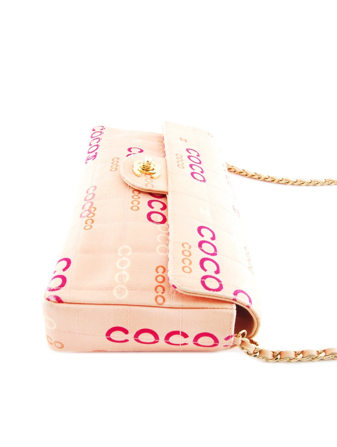 Chanel Vintage Coco Canvas Bar Flap Bag