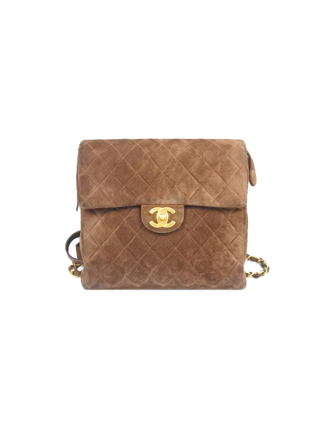 Chanel Brown Quilted Velvet Classic Flap Backpack Q6BADZ390B000