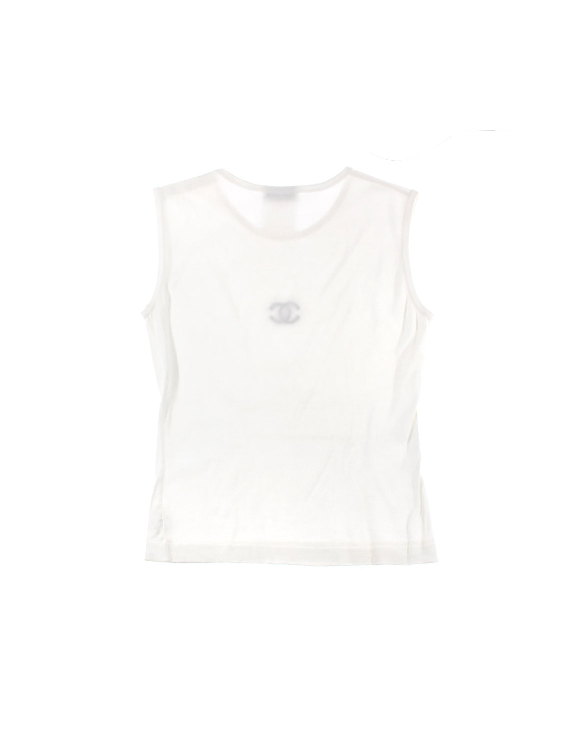 Chanel White Logo Cotton Tank · INTO