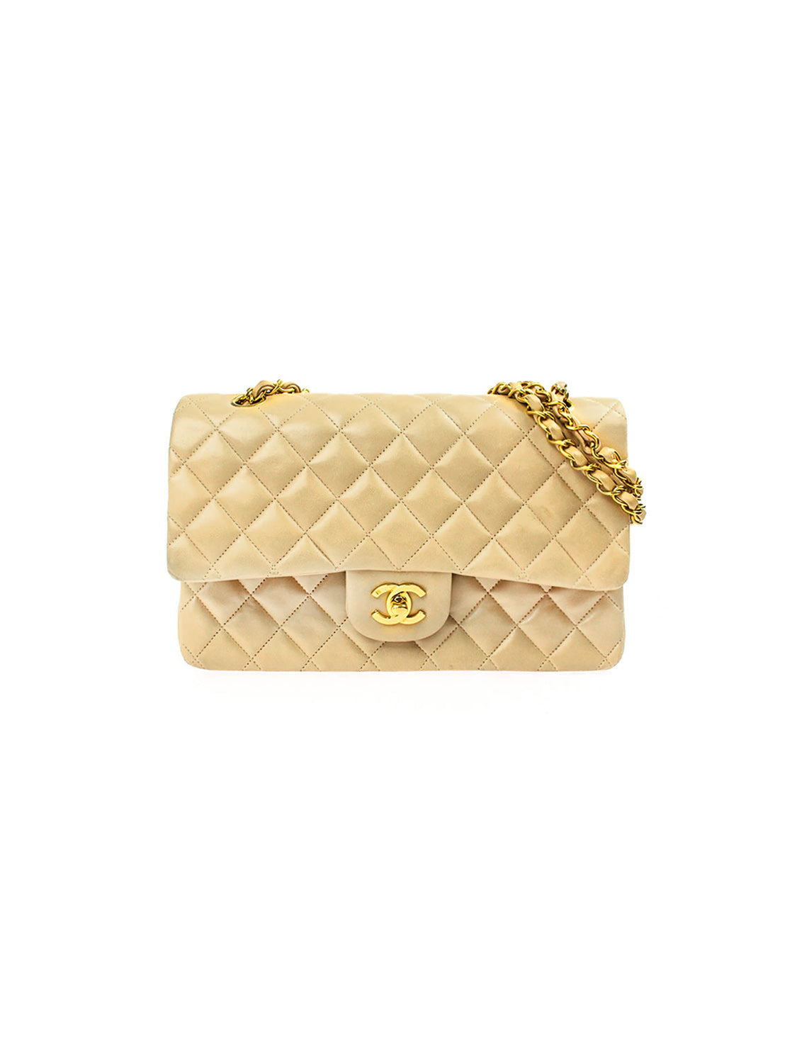 Chanel Matresse 1994-1996 Beige Quilted Flap