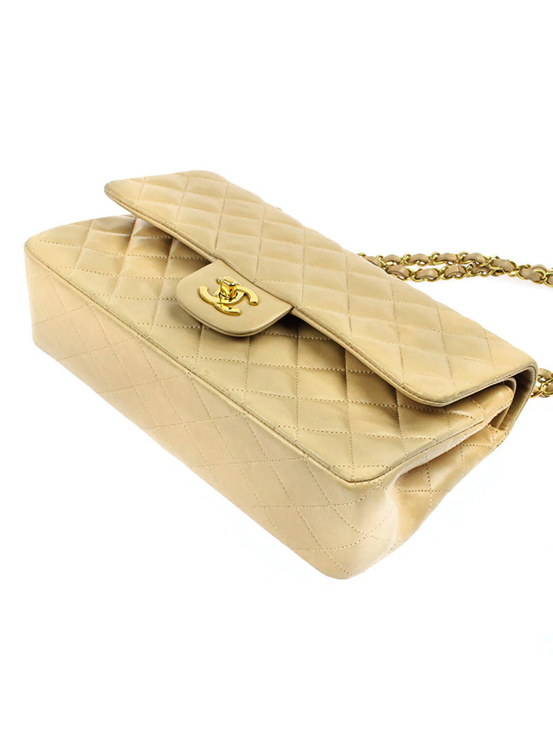 Chanel Matresse 1994-1996 Beige Quilted Flap