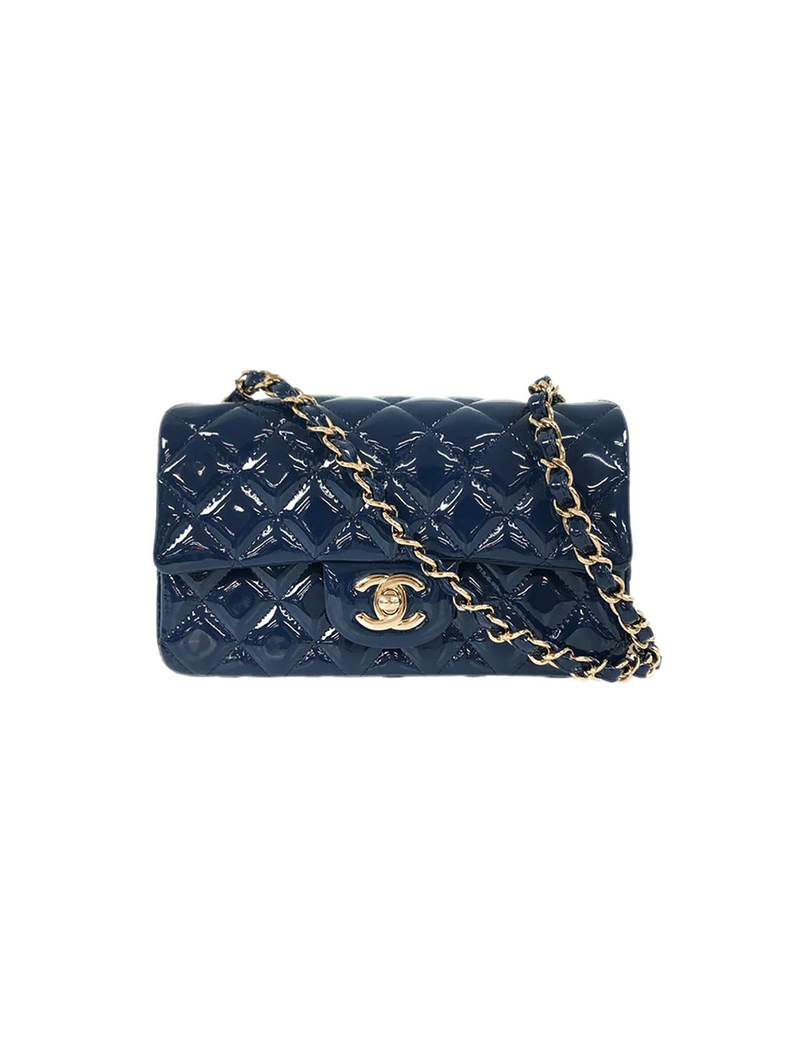 Chanel 2008 FW Rare Patent Navy Flap Bag