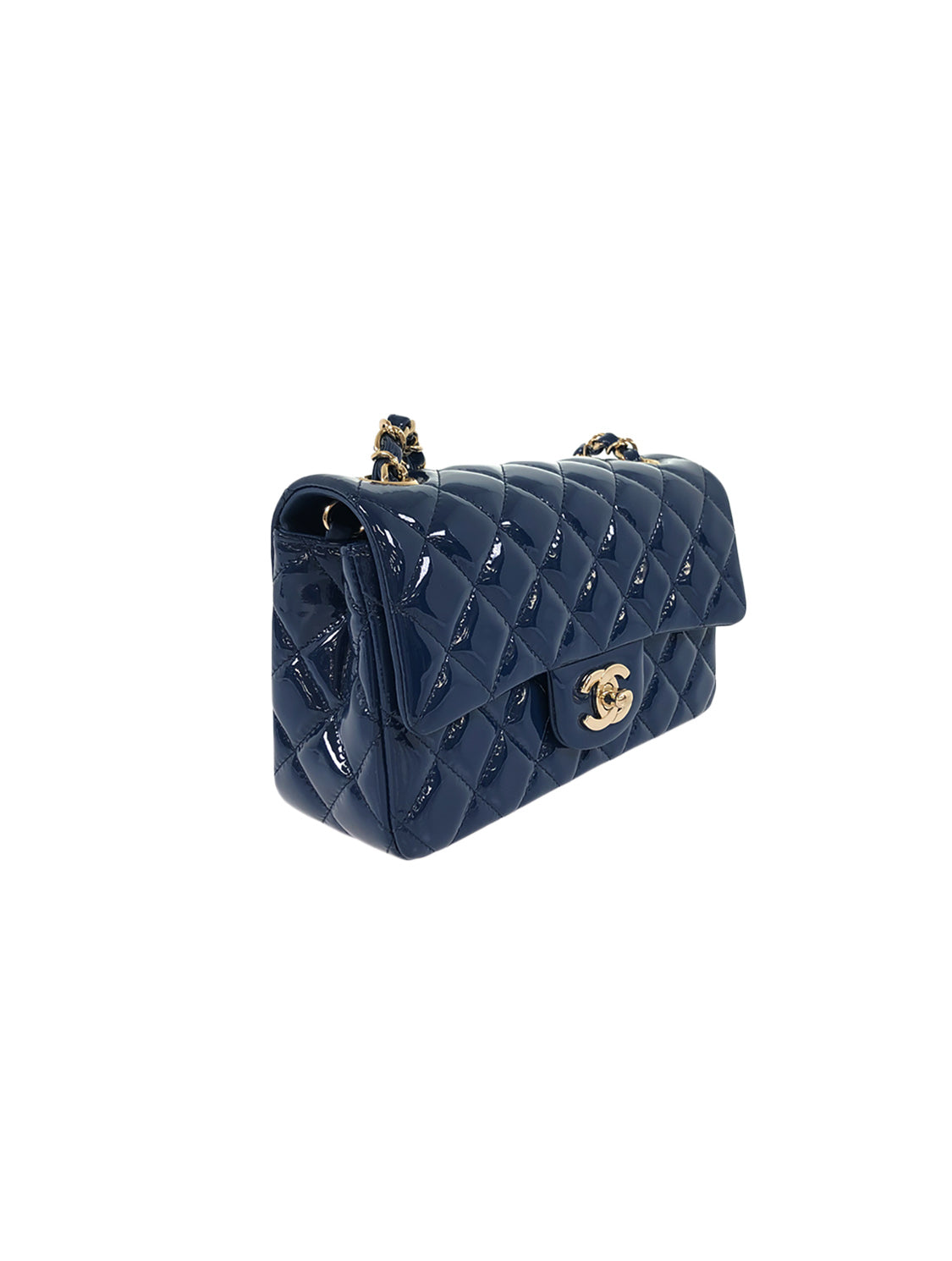 Chanel 2008 FW Rare Patent Navy Flap Bag · INTO