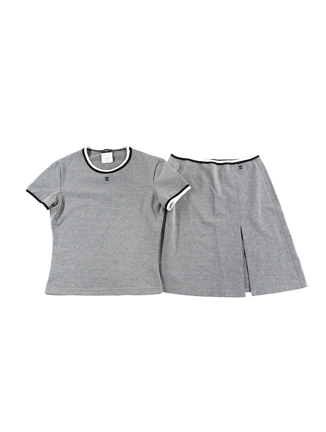 Chanel 2000s AW Gray Cotton CC Set