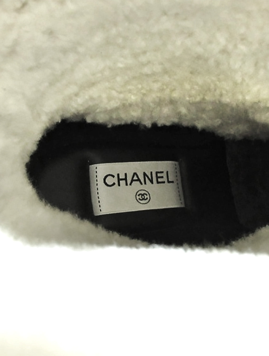 Chanel White Shearling Leather Boots