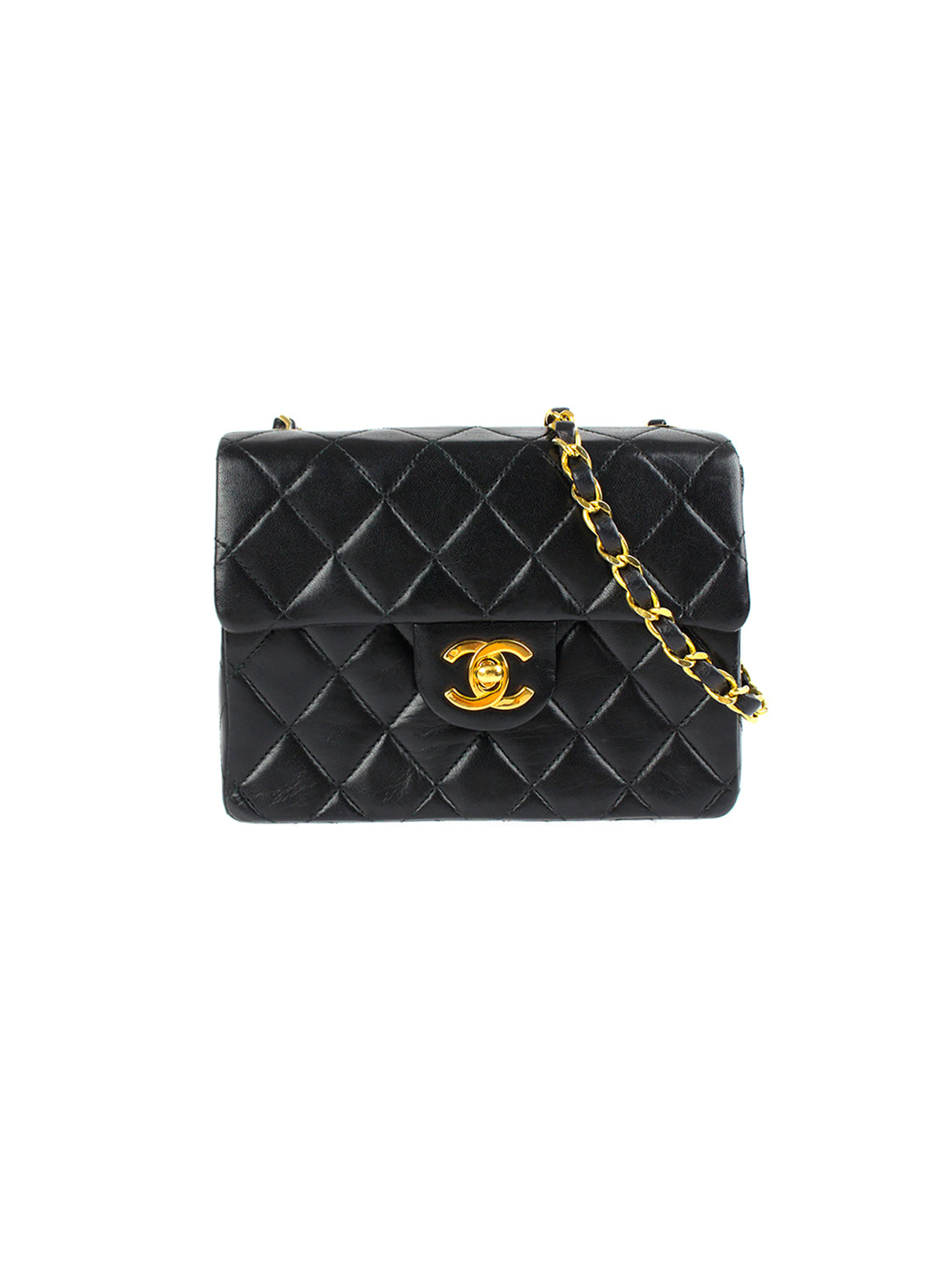 Chanel Small Black Leather Gold Hardware Flap