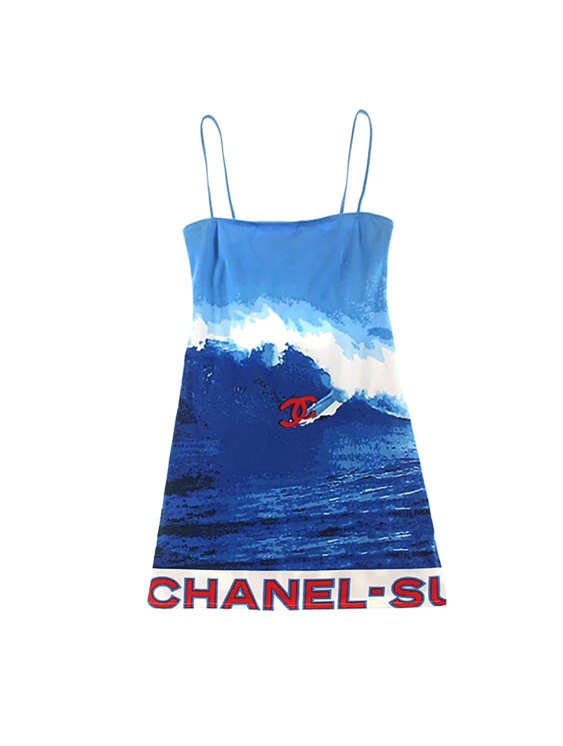 CHANEL VINTAGE 2002 SURF CC PRINT DRESS FR 42