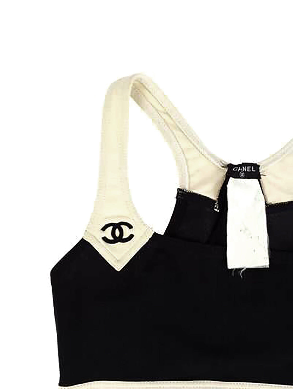 Chanel Rare Logo 1990s S/S Black and White Swim Dress · INTO