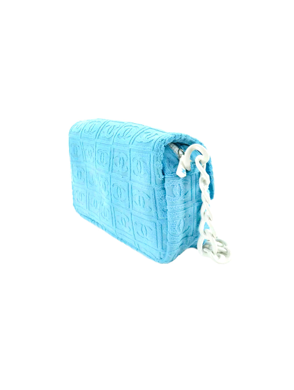 Chanel Sports Rare Blue Terrycloth Monogram Flap