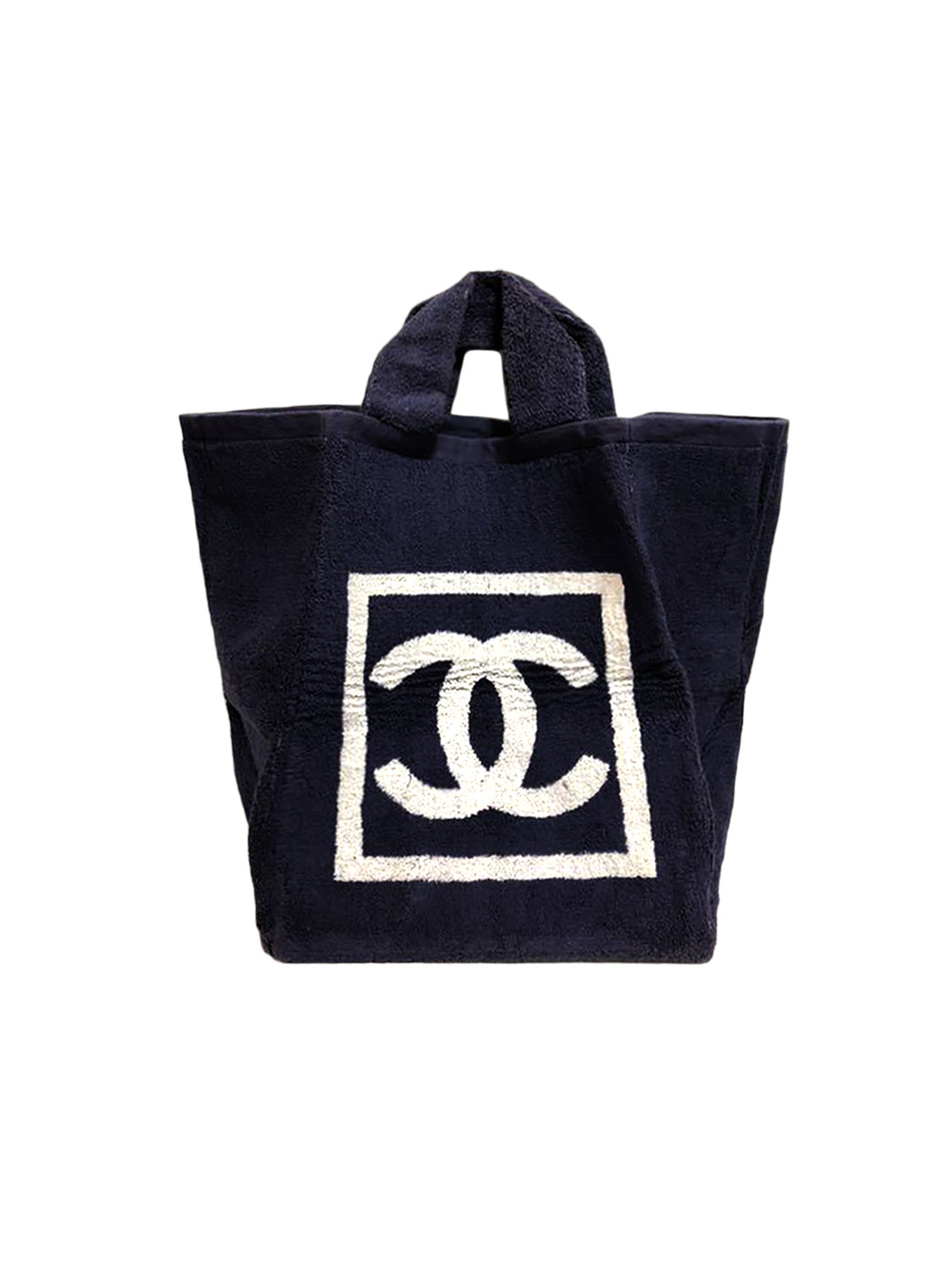Chanel Terrycloth Navy Tote Bag